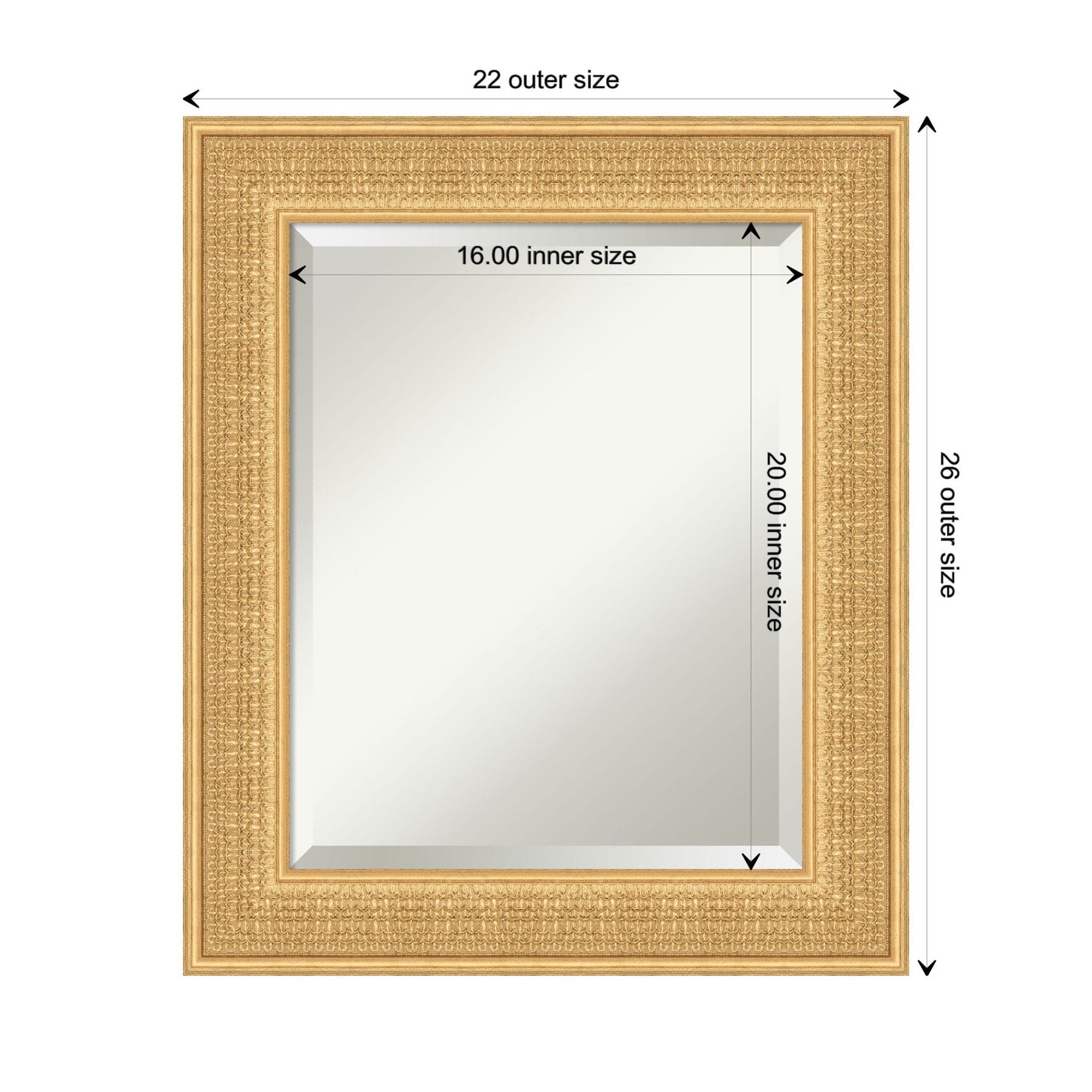 Trellis Gold 21.75" x 25.75" Wood Framed Vanity Mirror