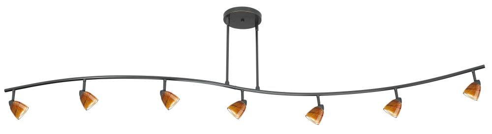 Cal Lighting 954-77L-DB/AMS Serpentine 7-Light 80-in Dark Bronze Dimmable Standard Track Bar Fixed Track Light Kit
