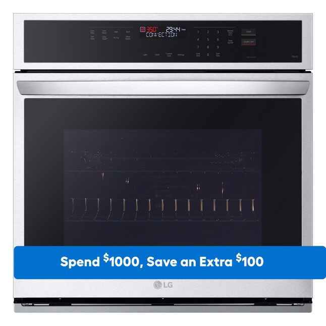 LG Air Fry with Easy Clean 30-in Smart Single Electric Wall Oven with