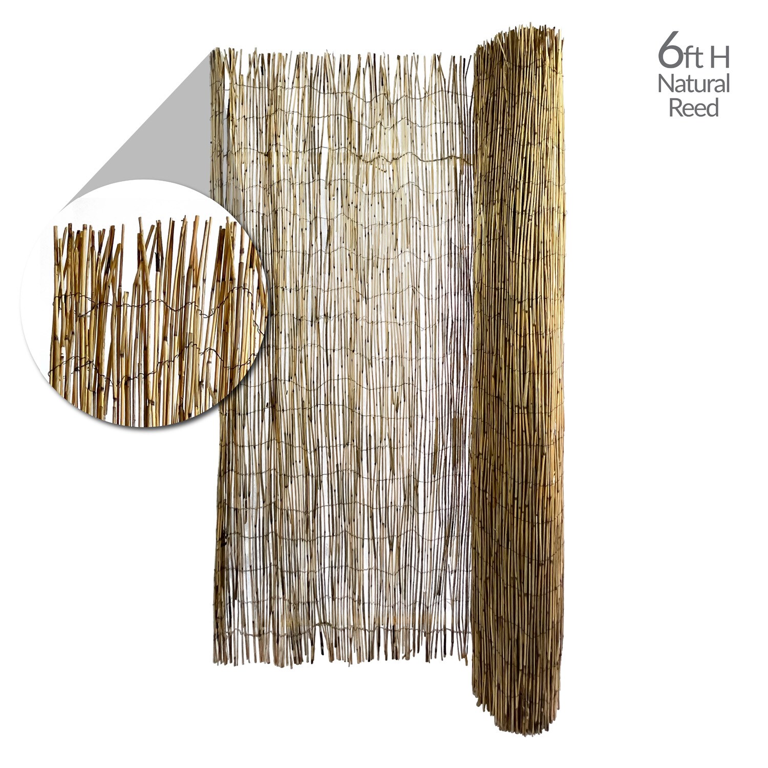 GARDEN CRAFT 15-ft x 6-ft Light Brown Bamboo Reed Fencing Rolled Fencing