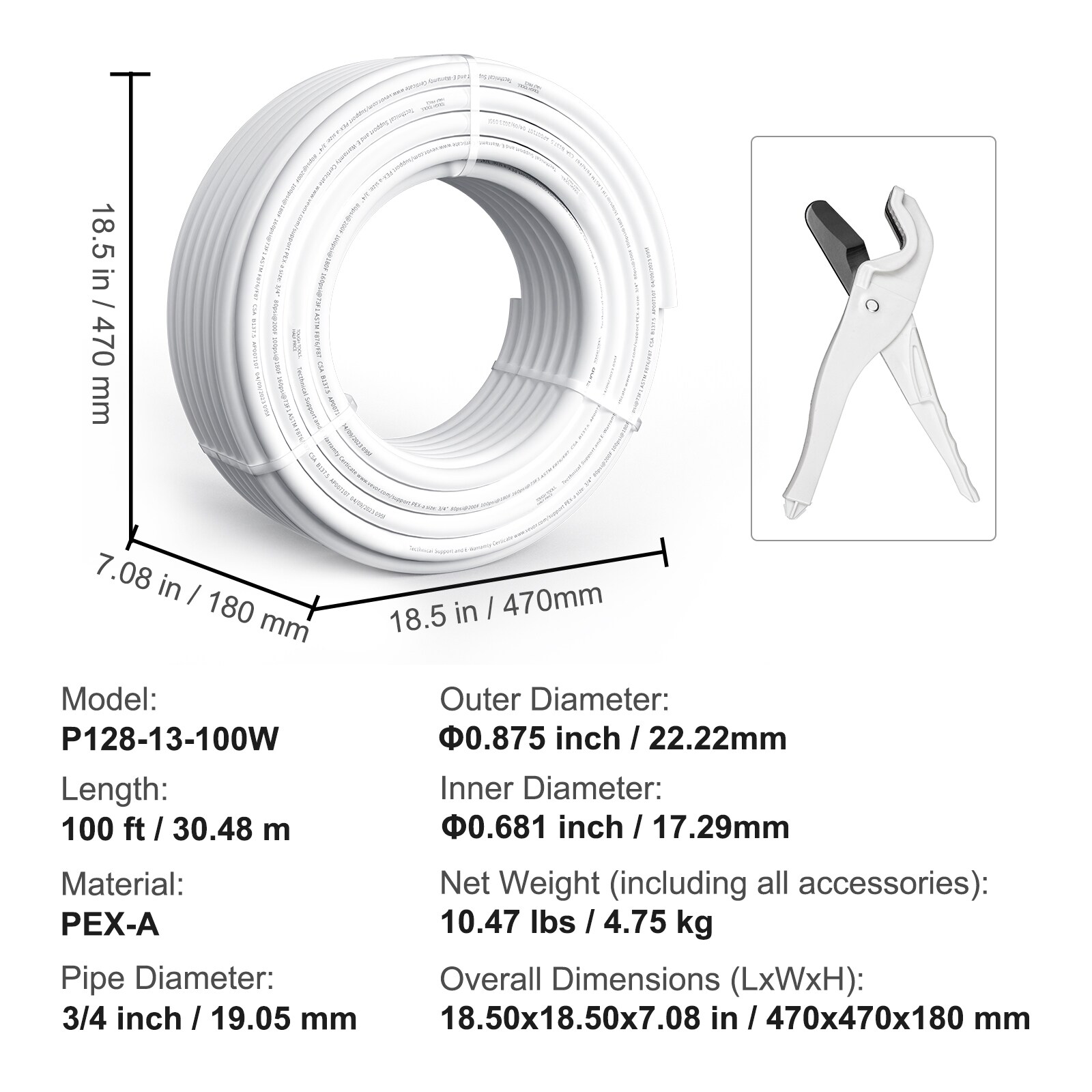 VEVOR PEXAG34INCH1ALHN4V0 Pex-Crimp-Fittings - View #12