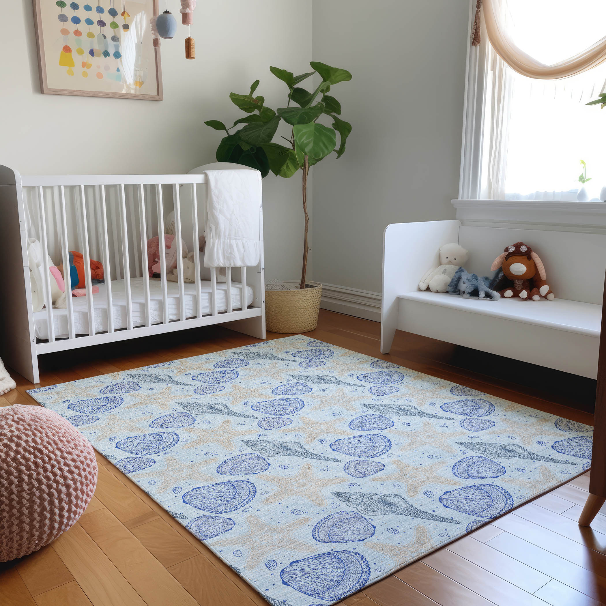 Addison Rugs AMF183BL3X5 Mayfield AMF183BL 3 x 5 (ft) Loomed Polyester Blue Rectangular Indoor Geometric Machine washable Area rug