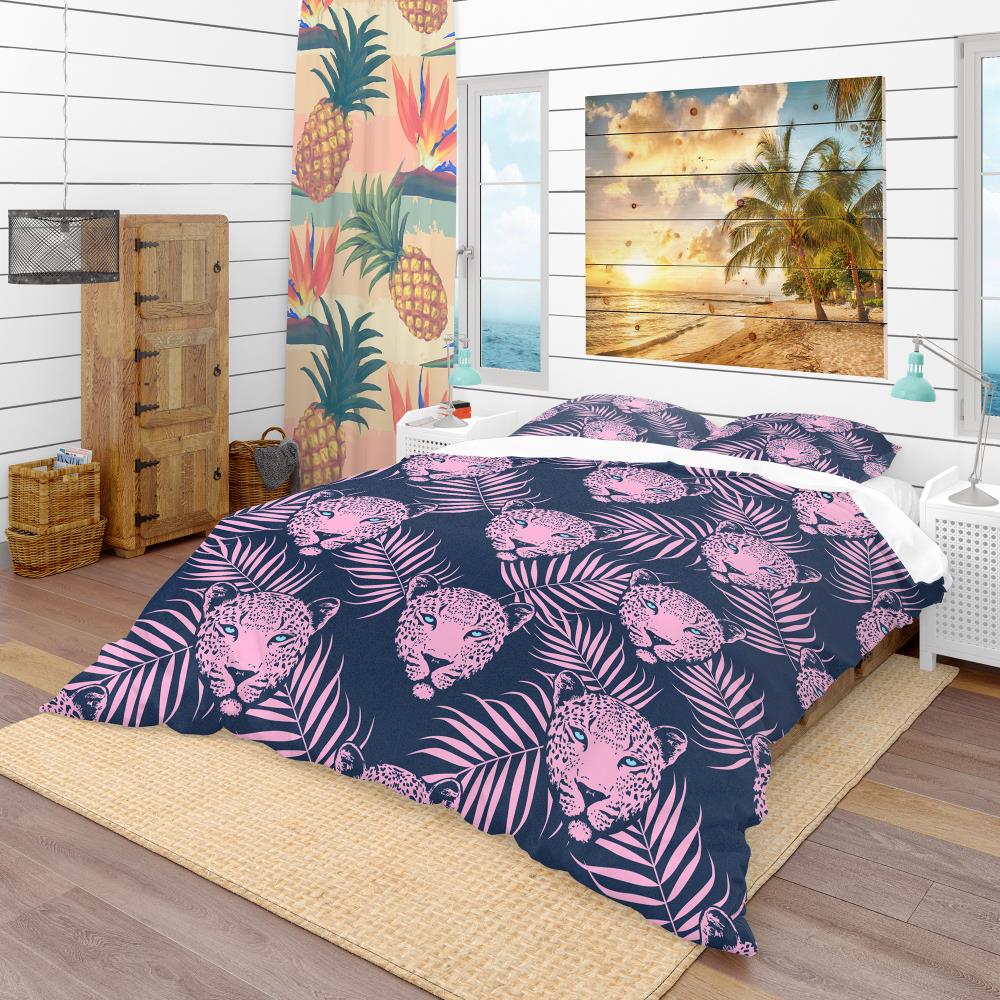 Designart BED18983-Q 3 -Piece Pink Queen Duvet cover Set
