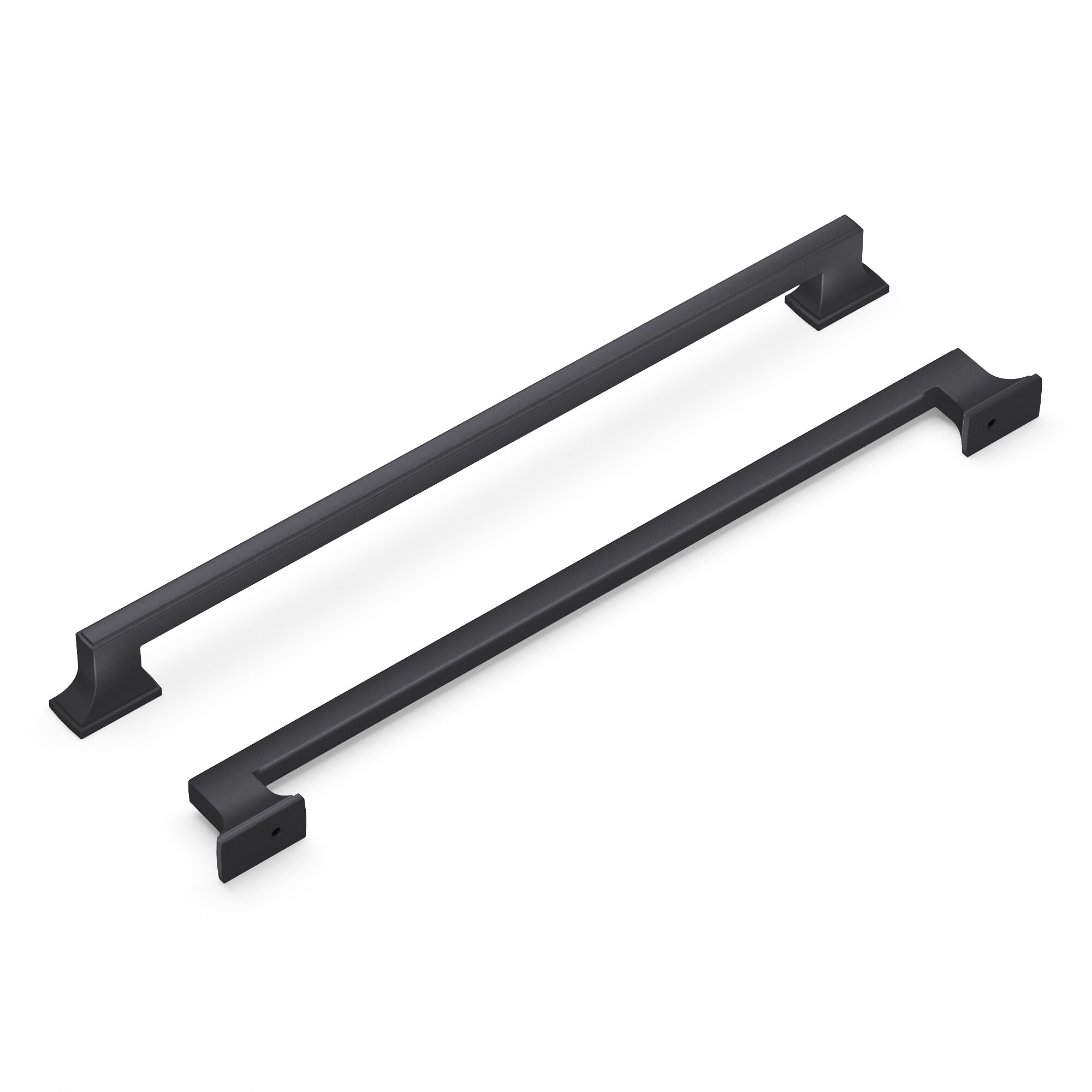 Belwith Keeler B078831-MB Brownstone 18-in , 457mm Center to Center Matte Black Rectangular Handle For Use on Appliances Drawer Pulls