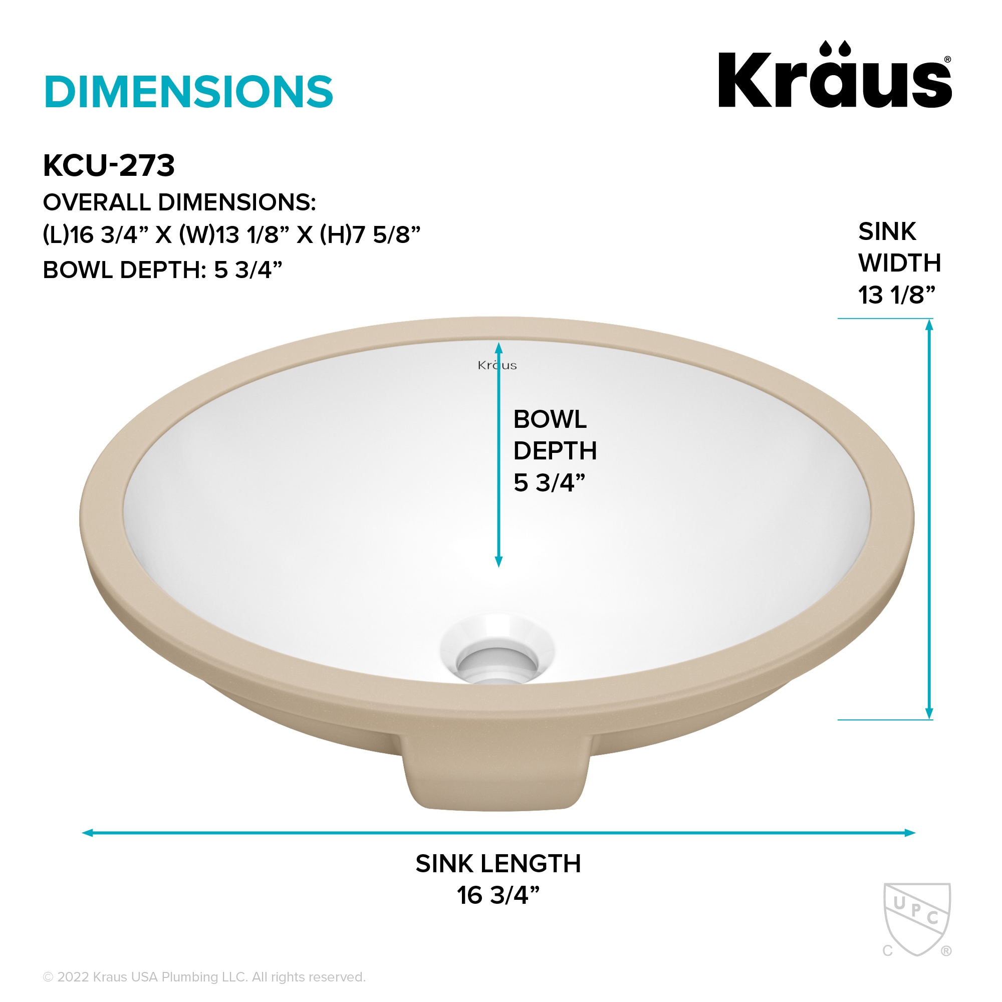 Kraus KCU-273 Bath-Sink - View #4