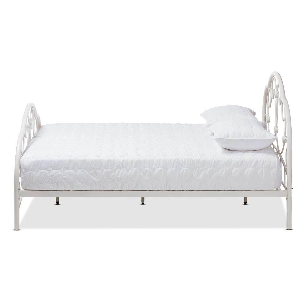 Baxton Studio Liliane White Full Metal Platform Bed at Lowes