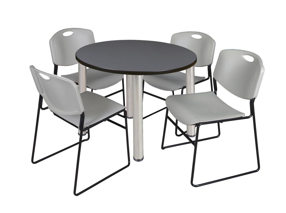 Regency TB42RNDGYBPCM44GY Breakroom Gray 4-Person Training Table (42-in W x 29-in H)