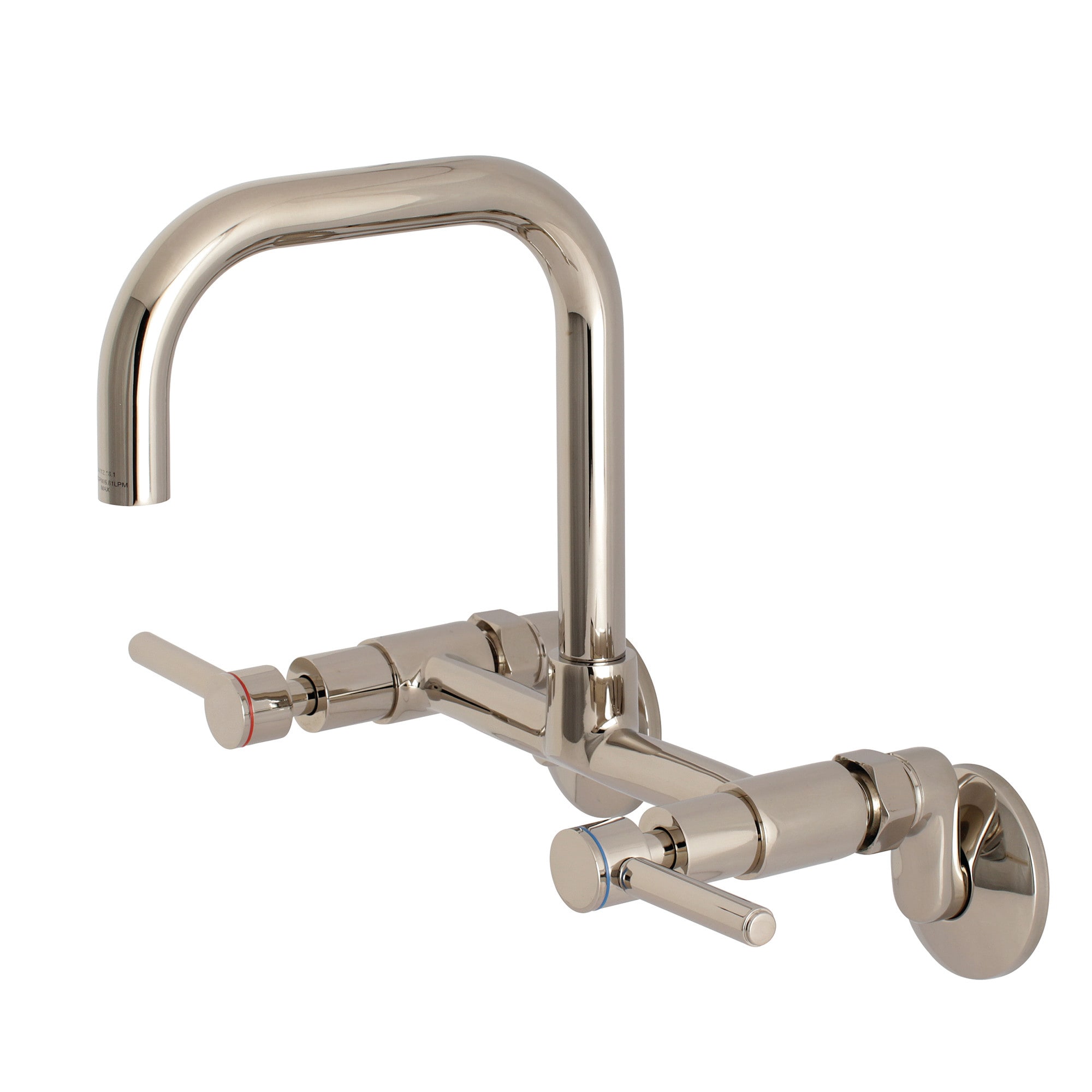 Kingston Brass WLKS813PN Concord Polished Nickel Double Handle Wall-mount Kitchen Faucet