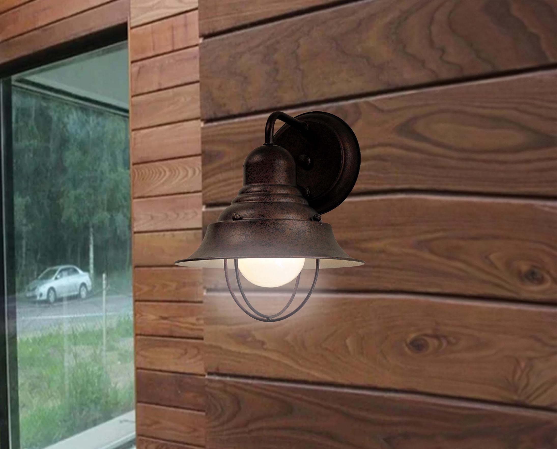 Minka Lavery 71167-91 Wyndmere 1 -Light 10.25-in H Antique Bronze Hardwired Outdoor Wall Light