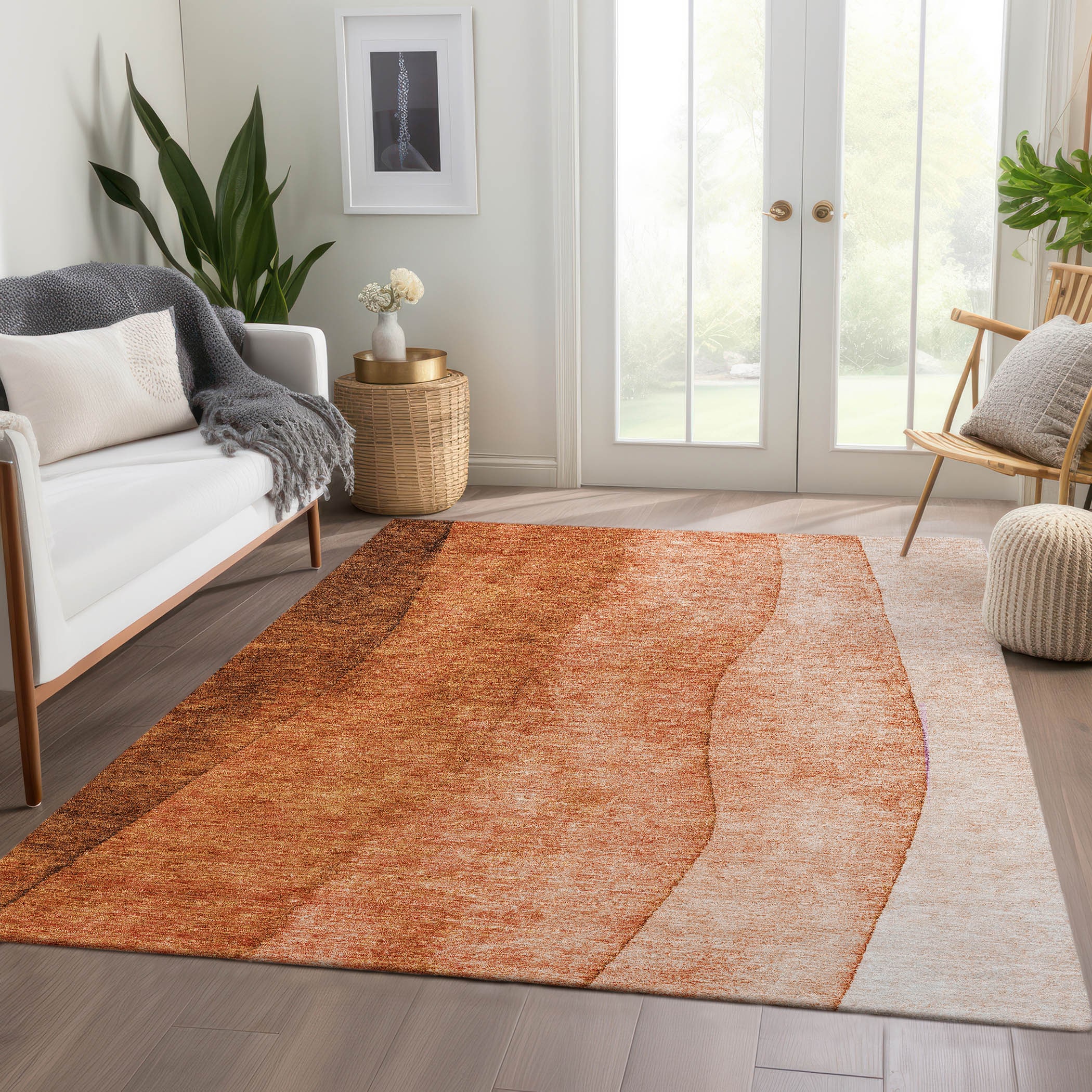 Addison Rugs ACN625PK30X46 Chantille ACN625PK 2 x 3 (ft) Polyester Paprika Rectangular Indoor/Outdoor Geometric Machine washable Area rug