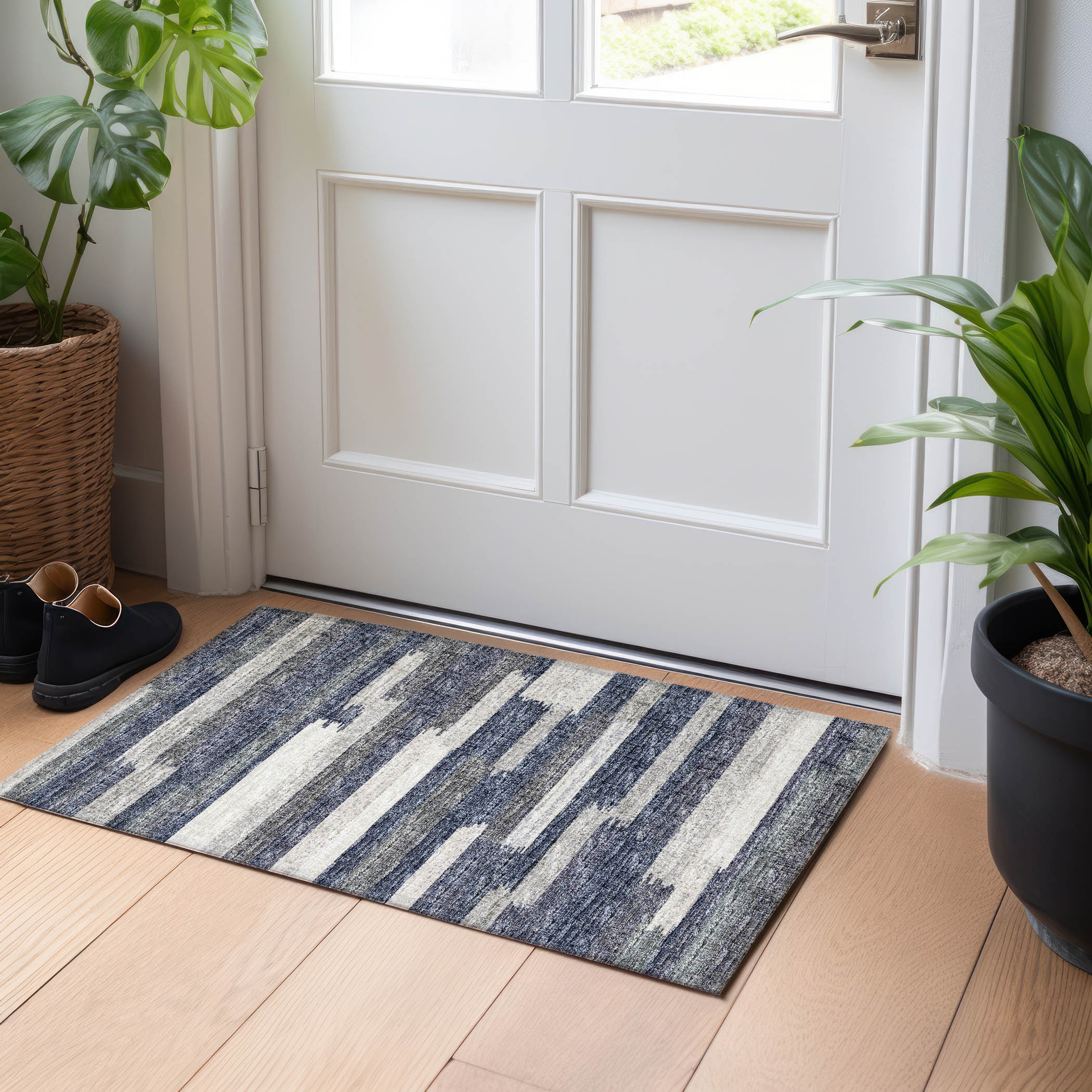 Addison Rugs AMF114GR20X30 Mayfield AMF114GR 2 x 3 (ft) Loomed Polyester Gray Rectangular Indoor Geometric Machine washable Area rug