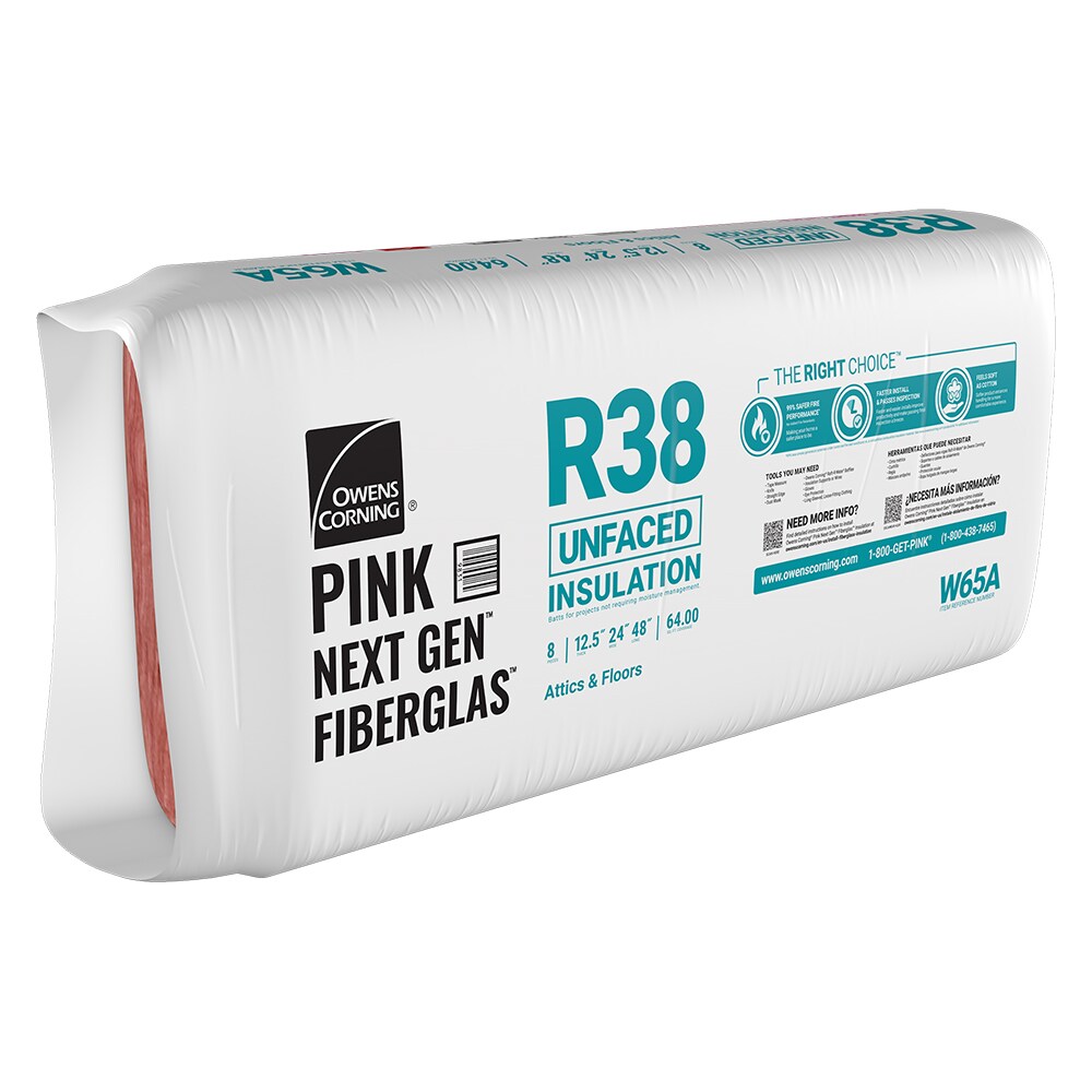 Owens Corning R 38 Attic 64 sq ft Unfaced Fiberglass Batt