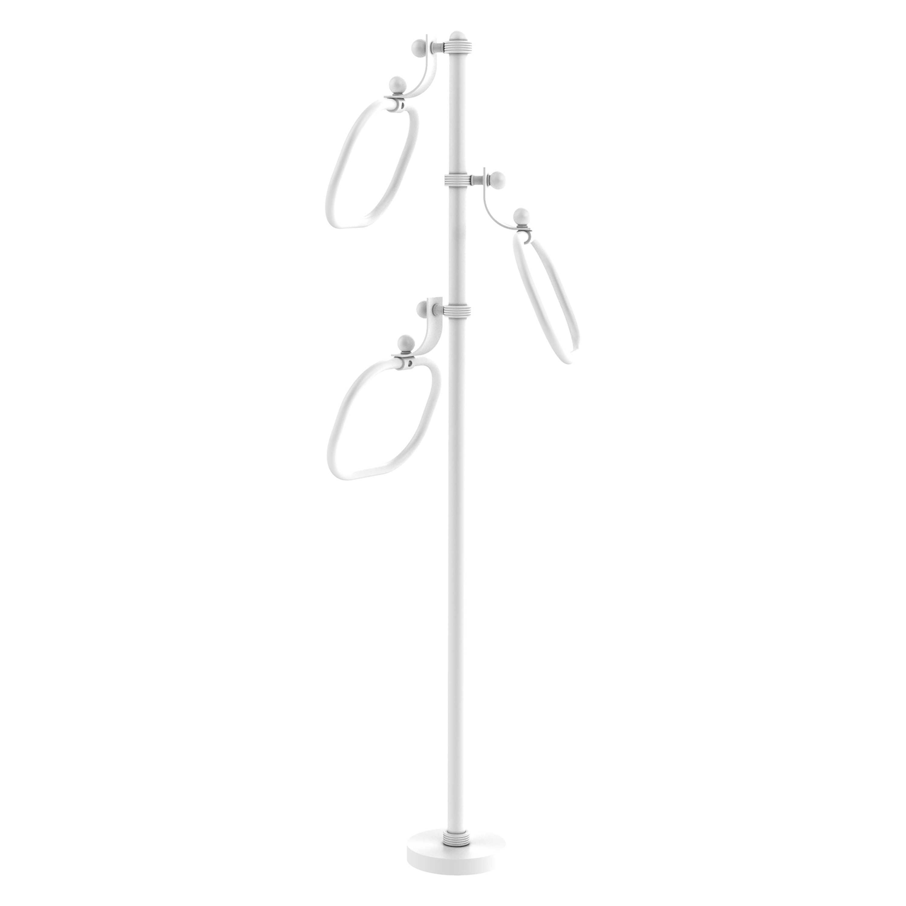 Allied Brass TS-83G-WHM Matte White Freestanding floor Single Towel Ring