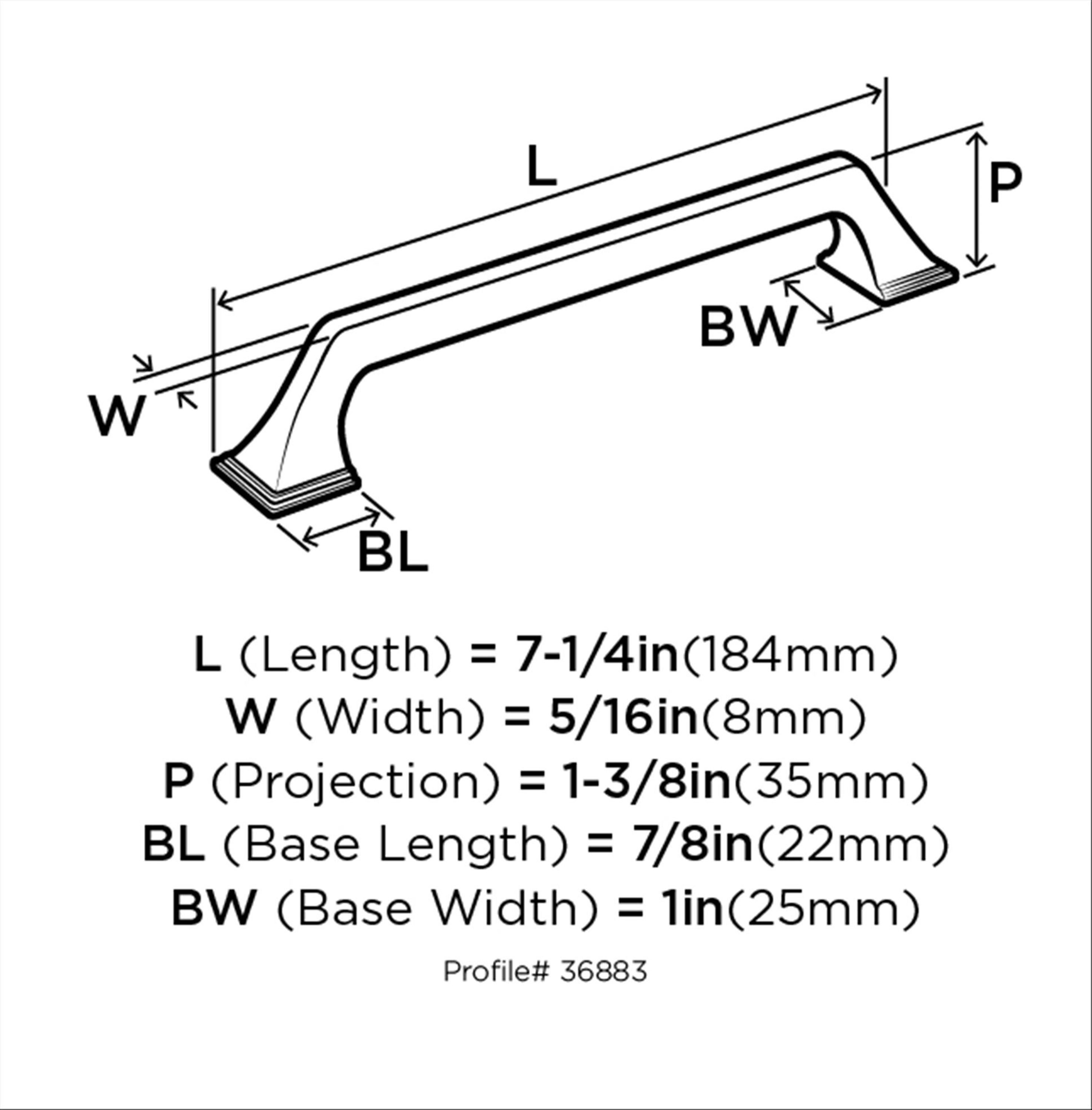 Polished Chrome 6-5/16 Inch Modern Cabinet Pull Bar