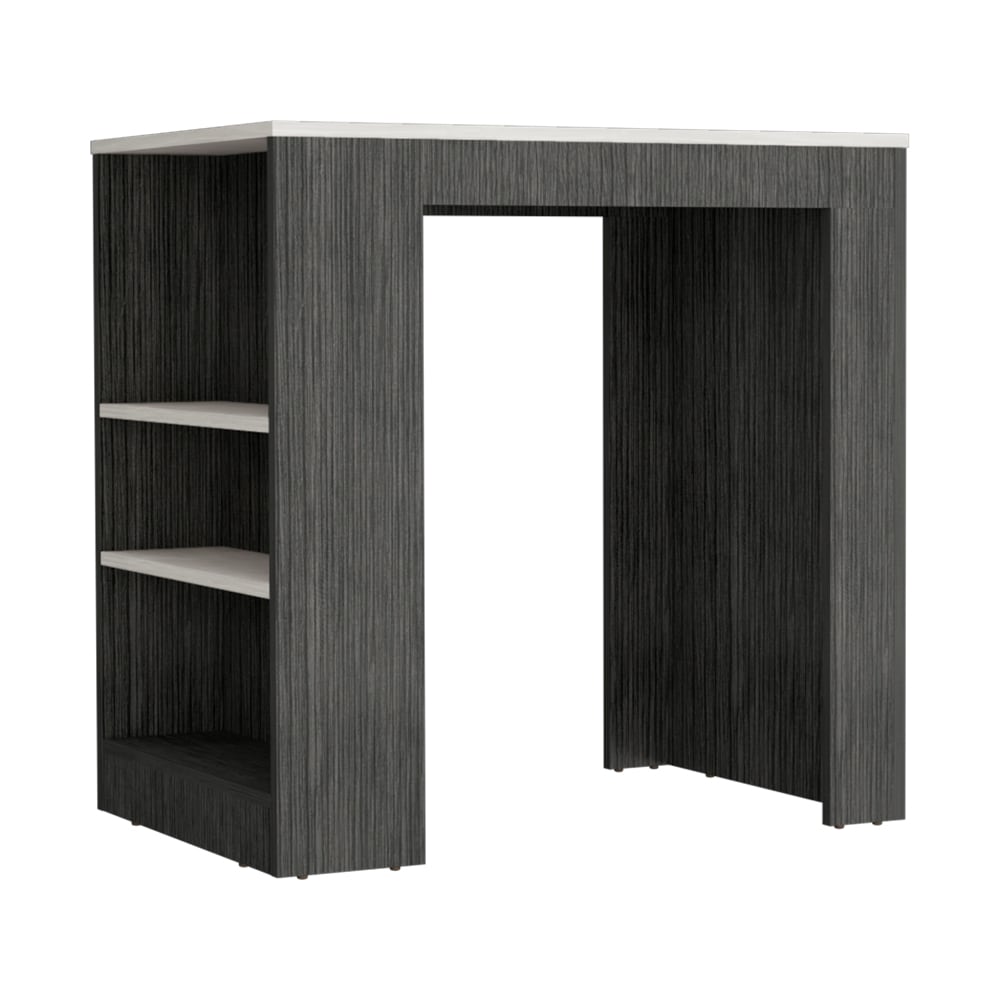 Damerin KK779A Gray Wood Base with Marble Wood Top Kitchen Island ( 36.2-Inches x 23.2-Inches x 35.9-Inches )
