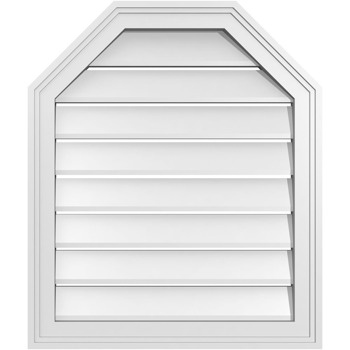 Ekena Millwork GVPOT22X2602SF 22-Inches x 26-Inches Off-white Octagon PVC Gable Louver Vent