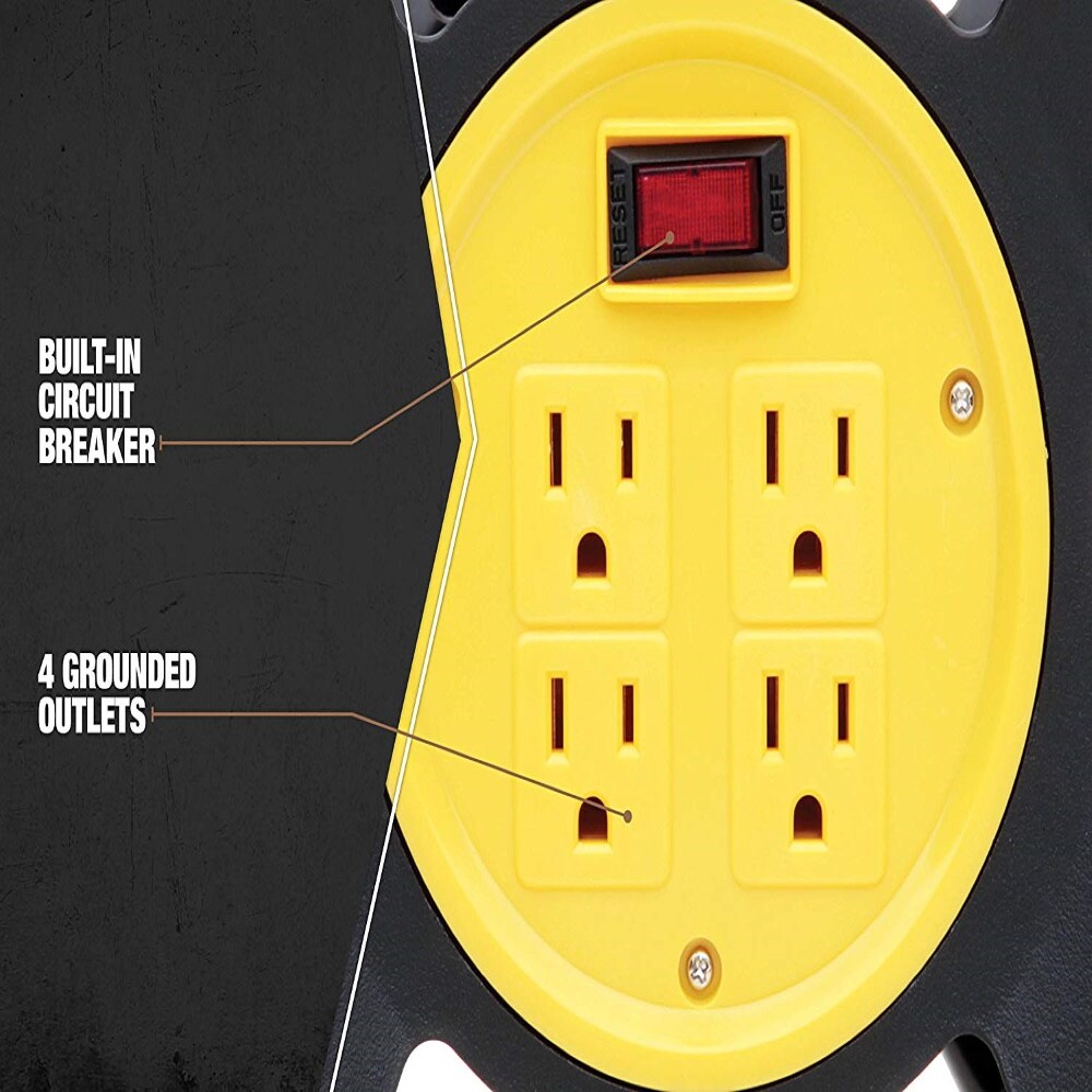Southwire Black/Yellow 4-Outlet Reel Cord S at Lowes.com