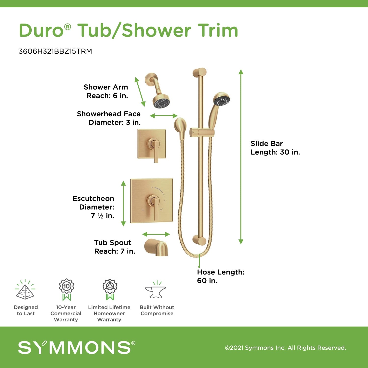 Symmons 3606H321BBZ15TRM Tub-Shower-Faucets - View #2