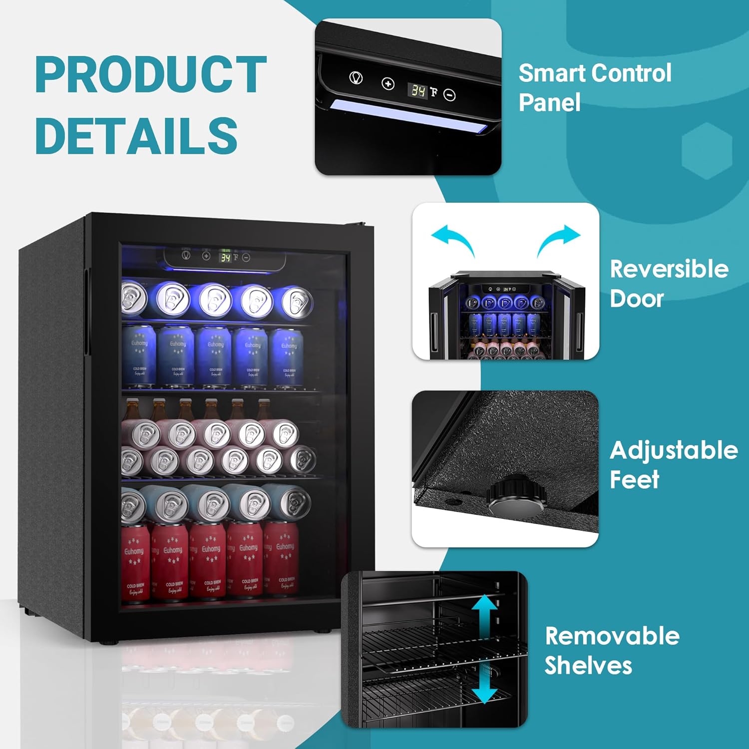 Euhomy BR001-95BL-E-LS-SC Beverage-Dispensers - View #4