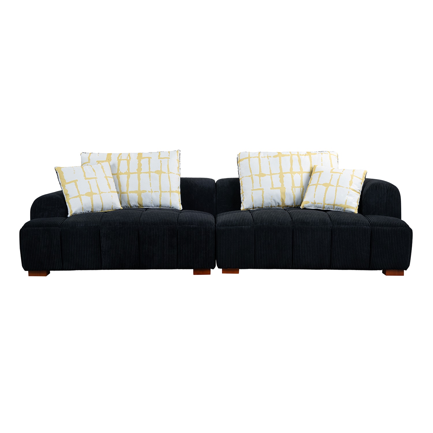 Bybafun YA3700358 103.9-Inches Modern Black Sofa