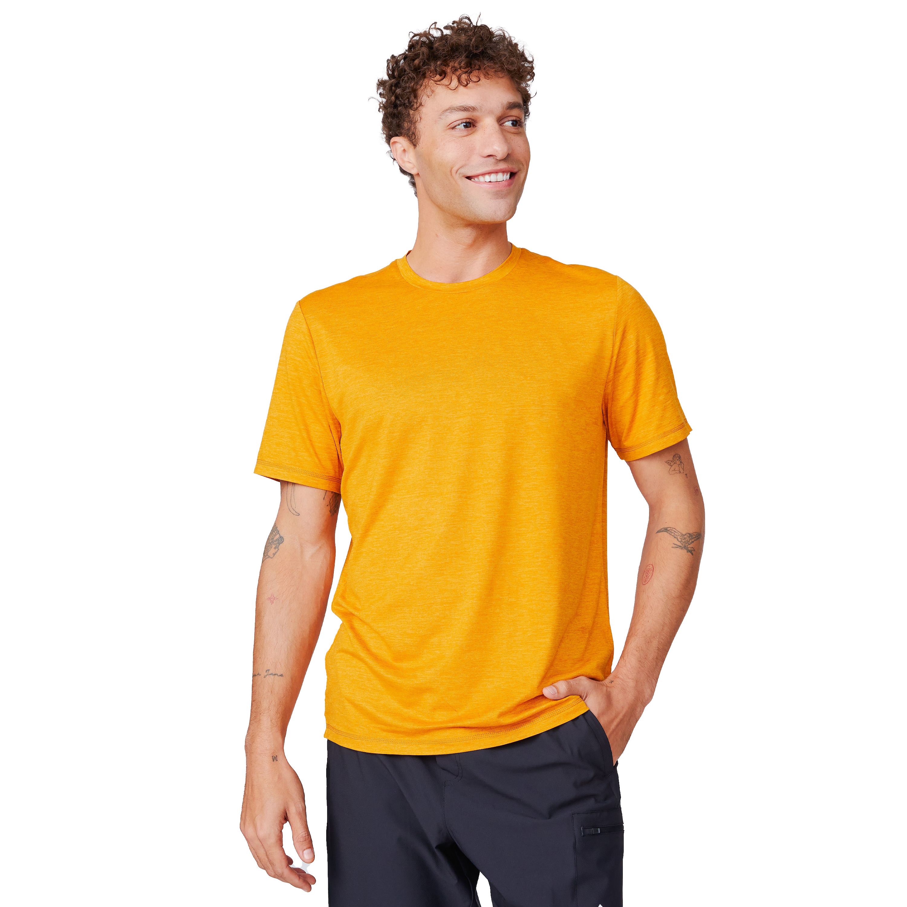 Free Country 15LMAF4412 CITRUS M Men's Orange Knit Short sleeve Solid T-shirt ( Medium )