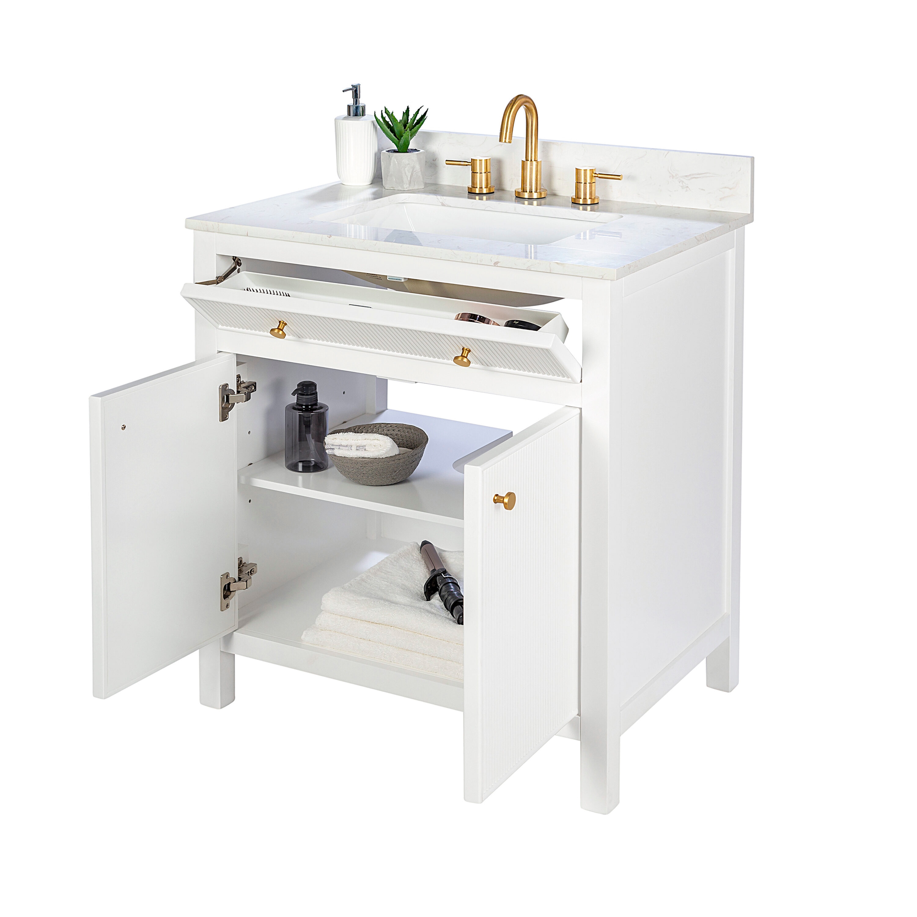 allen + roth L23011-VS30-WT Bath-Vanity-Combo - View #11