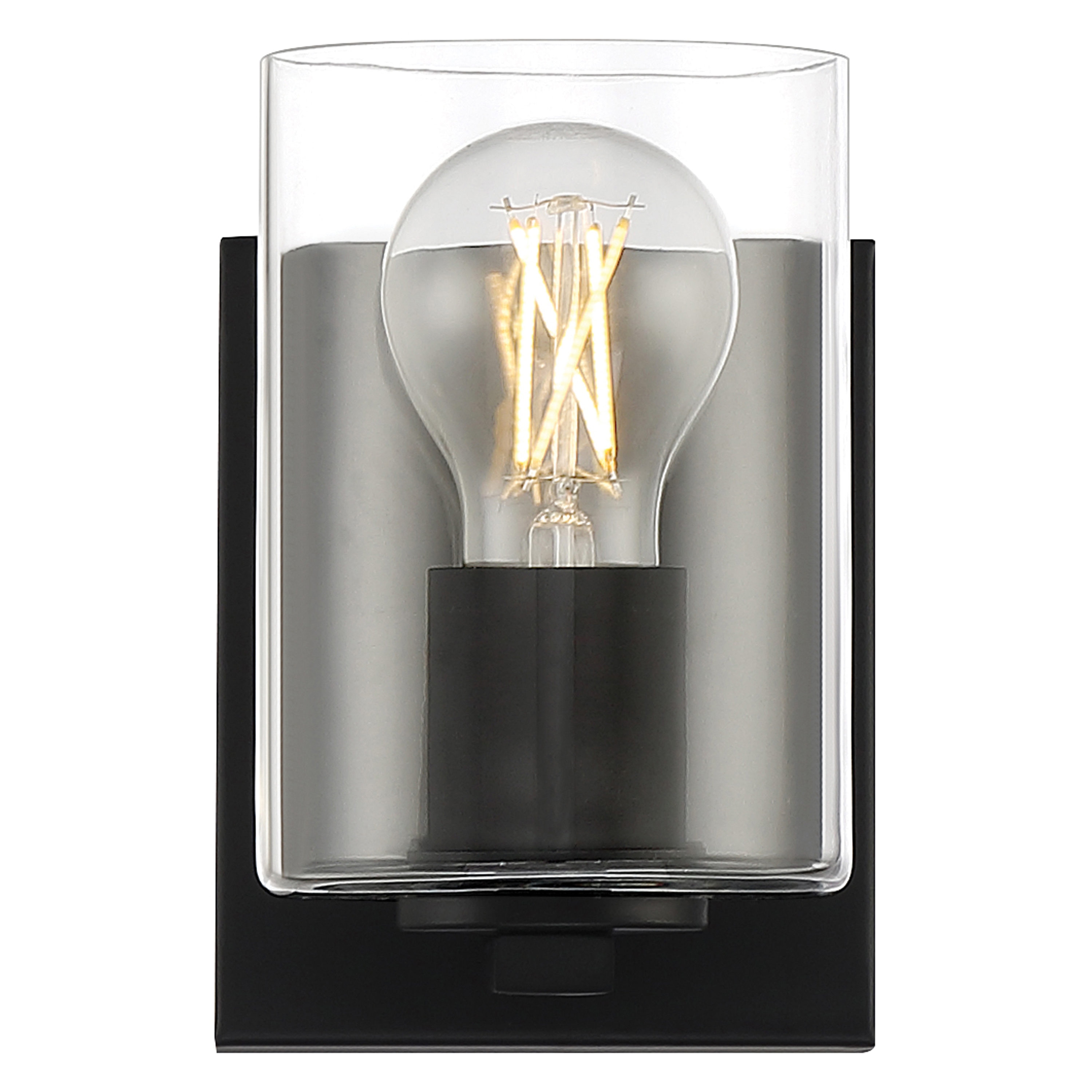 Oslo Matte Black Cylinder LED Vanity Wall Sconce