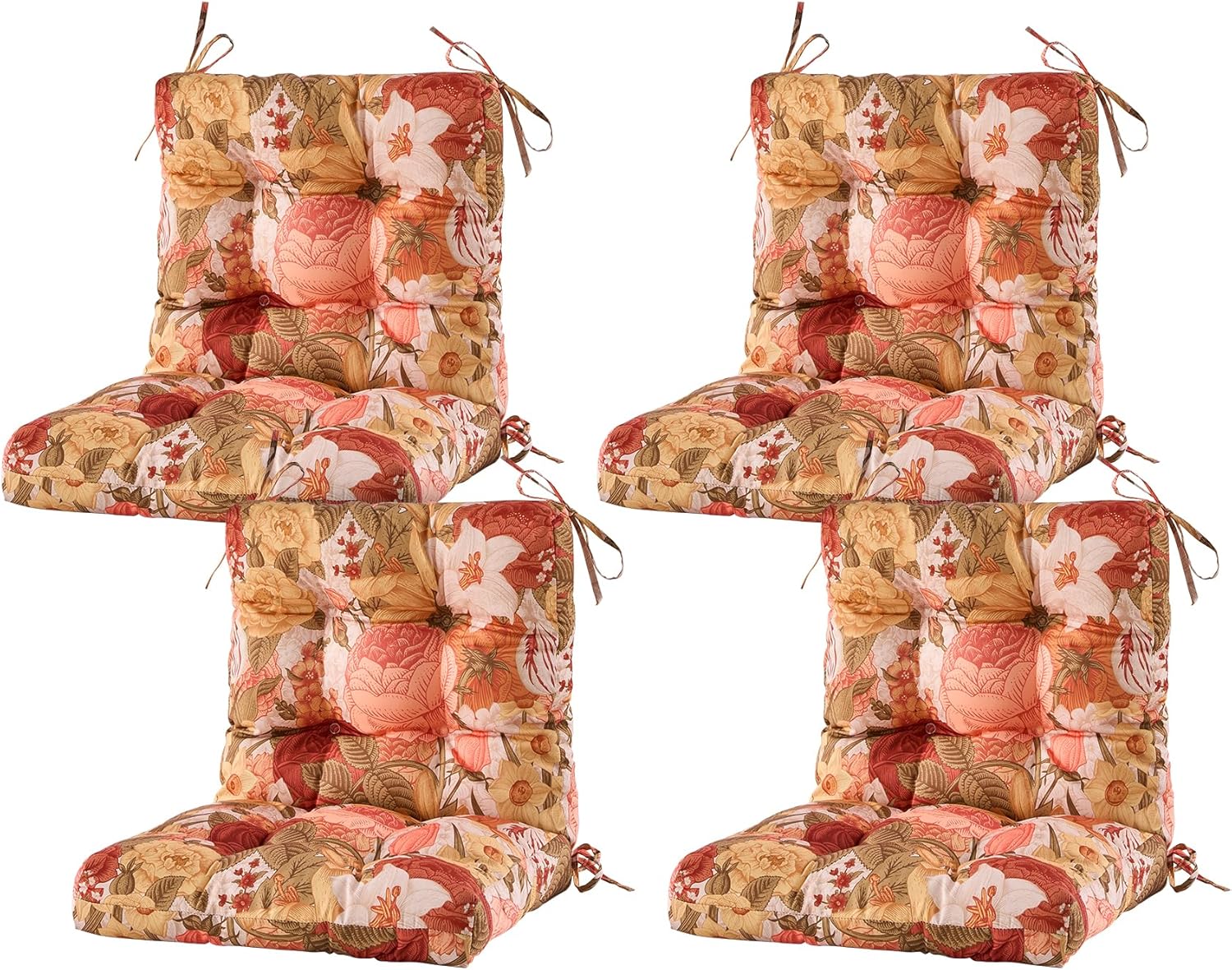 Artplan B0CQXKQGLW  Seat Back Outdoor Chair Cushion Set of 4 Patio Chair Cushion with Tie Tufted Replacement for Patio Furniture 40x20x4 Inches - 4 Count