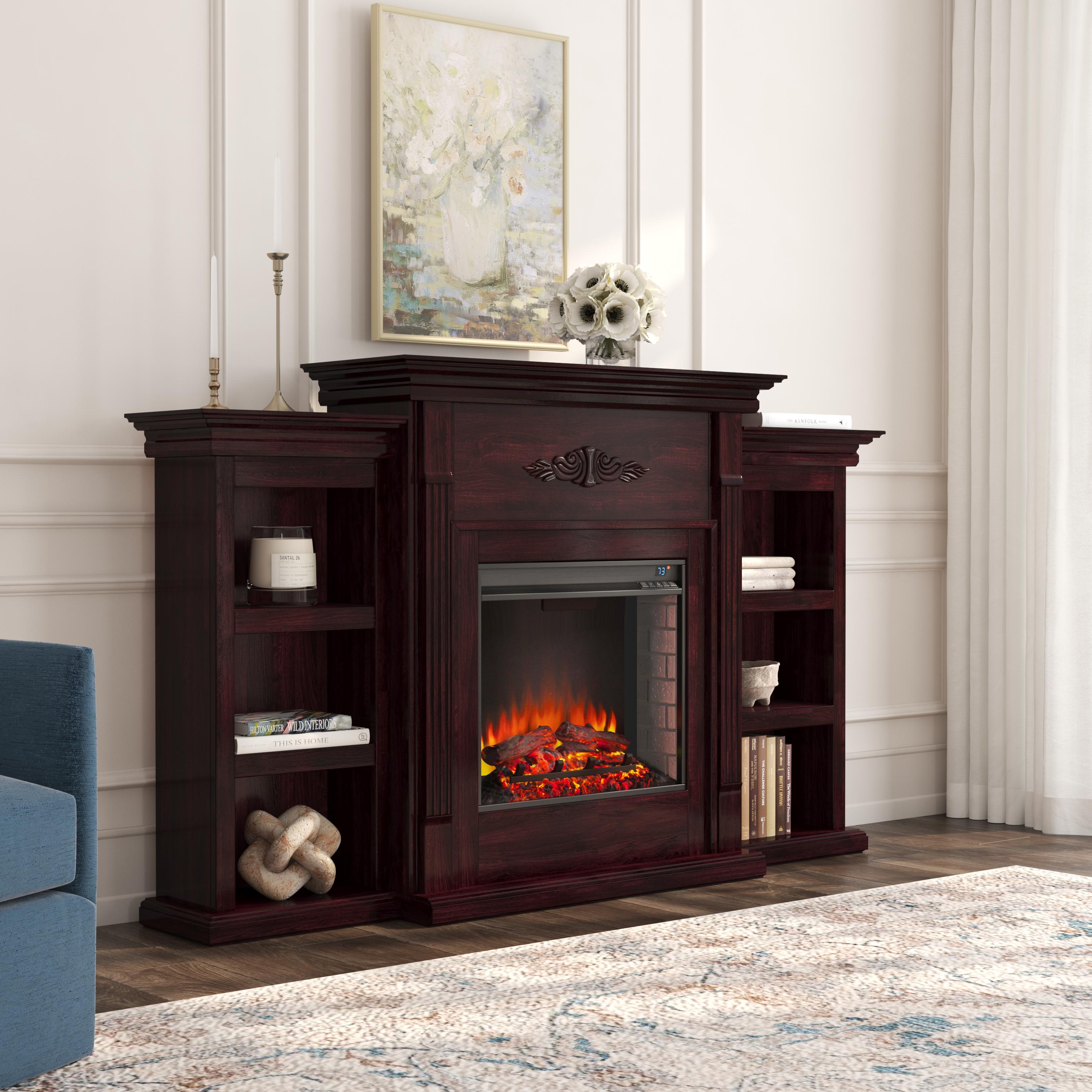 Safavieh Tennyson Electric Fireplace with Bookcases/Espresso