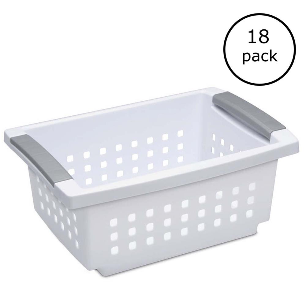 Basicwise 11.5-in W x 5-in H x 5.35-in D White/Plastic Stackable