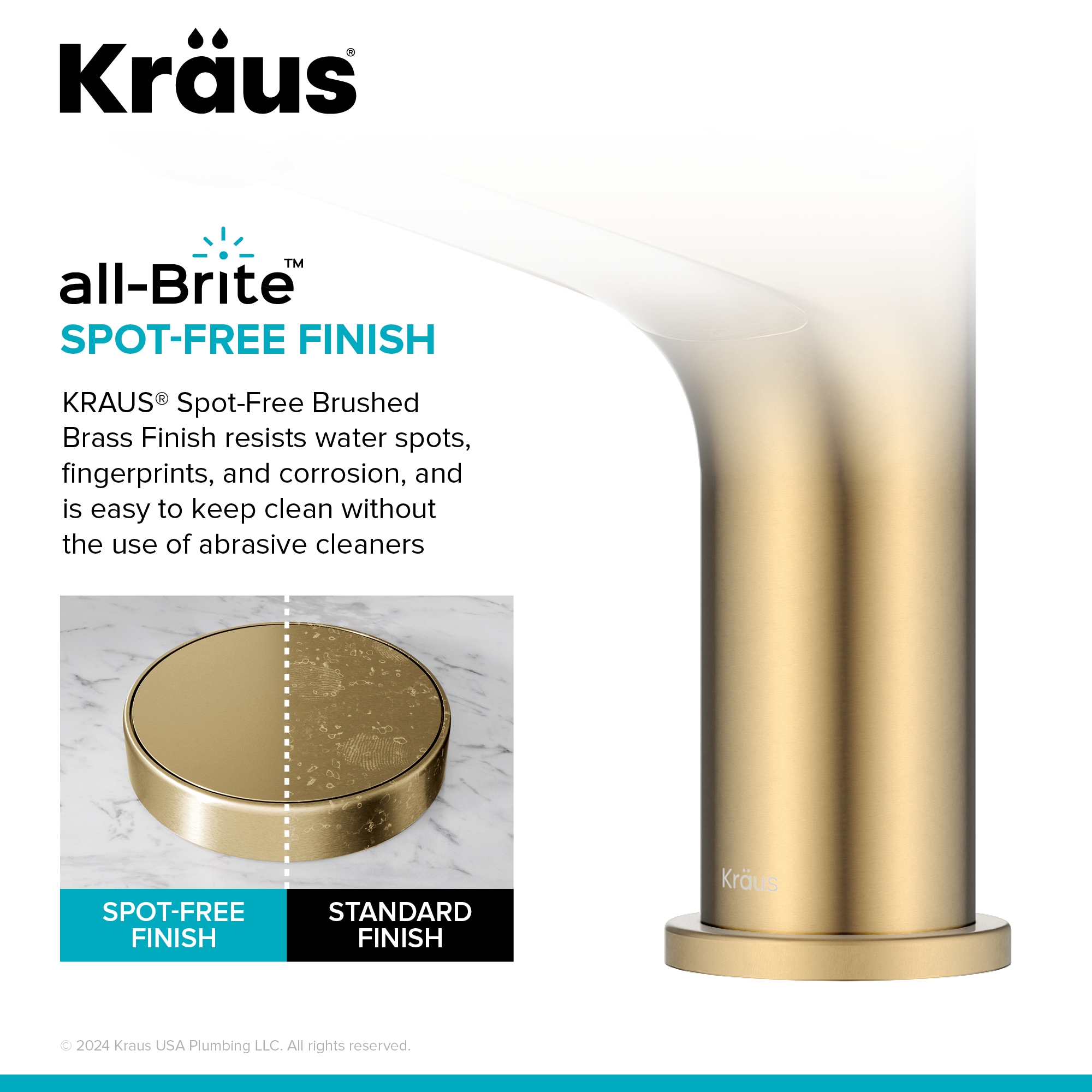Indy Spot-Free Brushed Brass Single Handle Bathroom Faucet