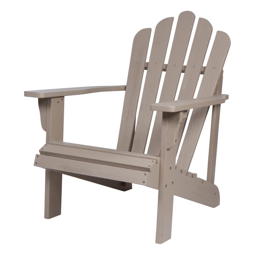 Shine Company 4621GS Westport II Graystone Wood Frame Stationary Adirondack Chair with Slat Seat