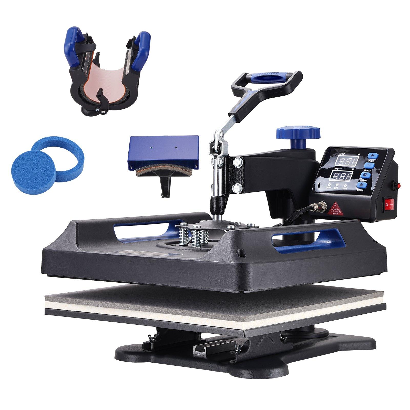 Mecale 15-in by 15-in 5-in-1 Swing Away Heat Press Machine 1000-Watt ...