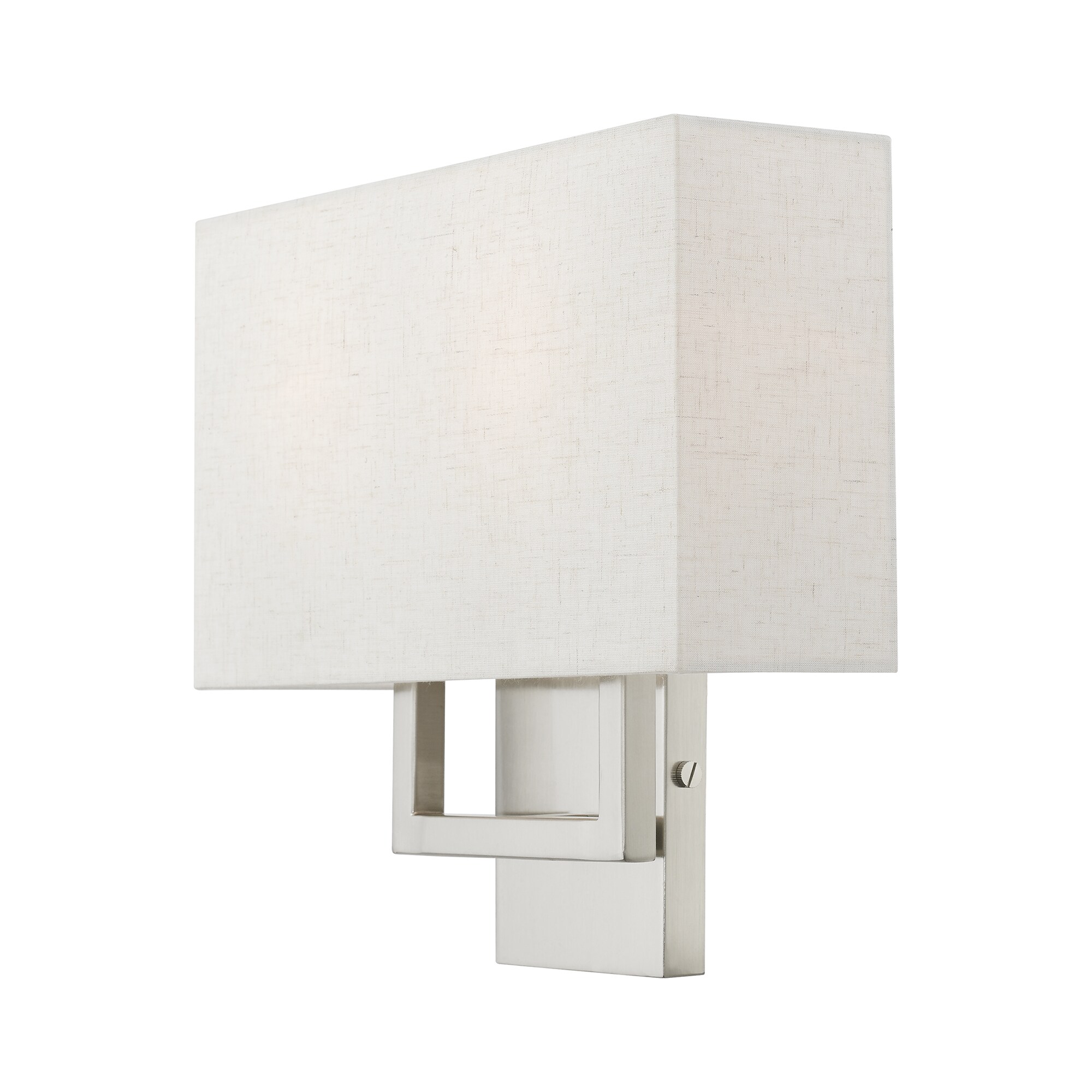Brushed Nickel 2-Light Wall Sconce with Fabric Shade