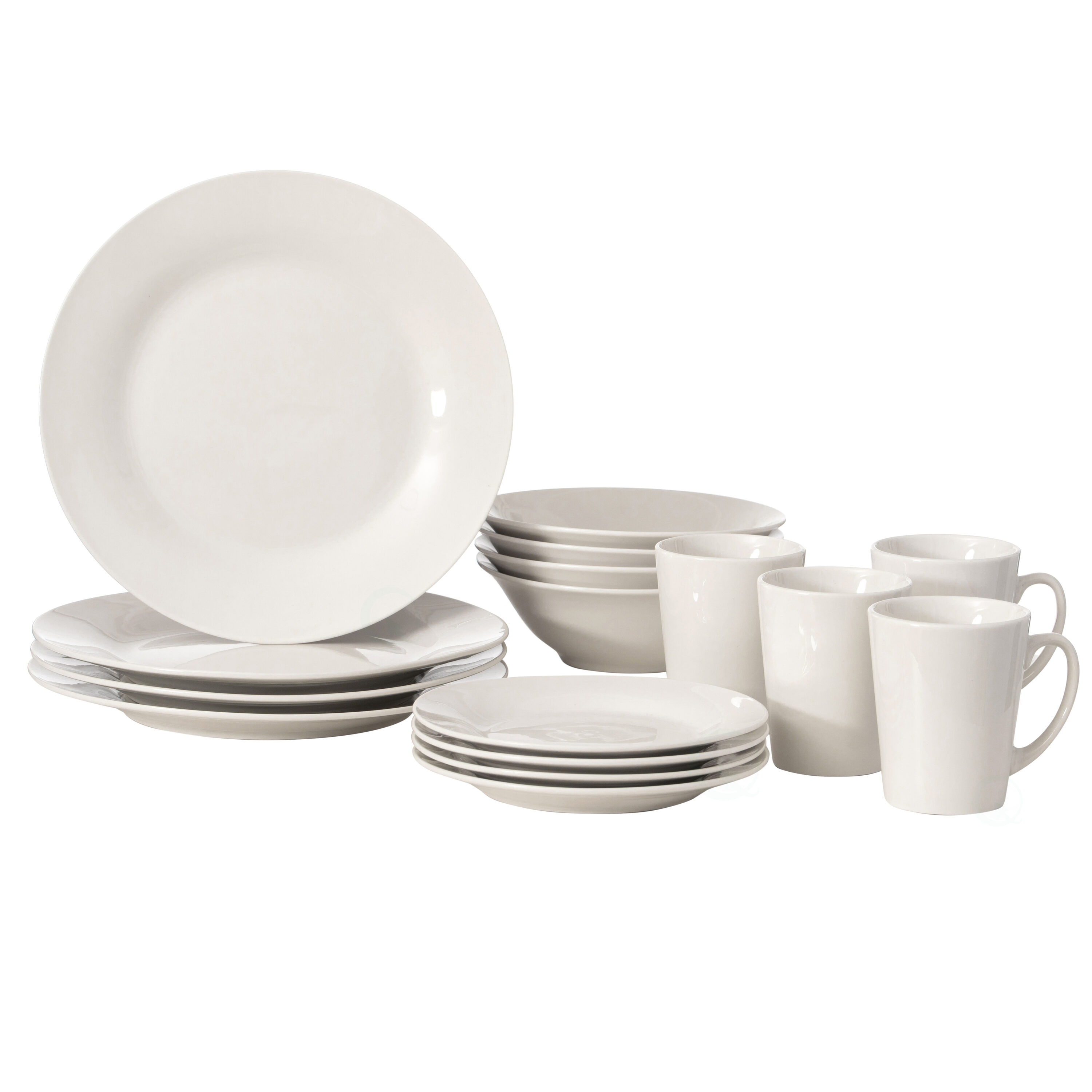 White Ceramic 32-Piece Dinnerware Set for 8