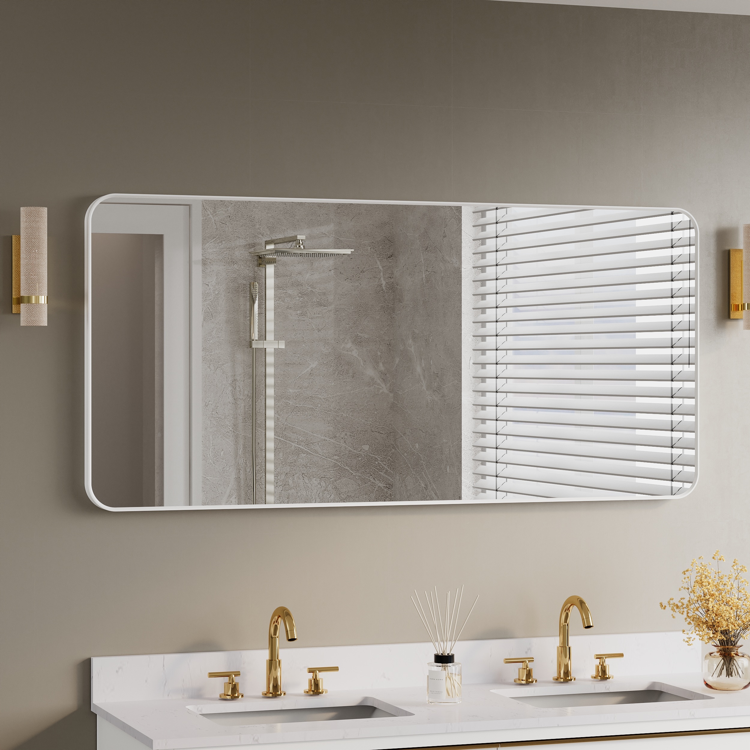 WELLFOR F1MR5532WT Framed-Bath-Mirrors - View #12
