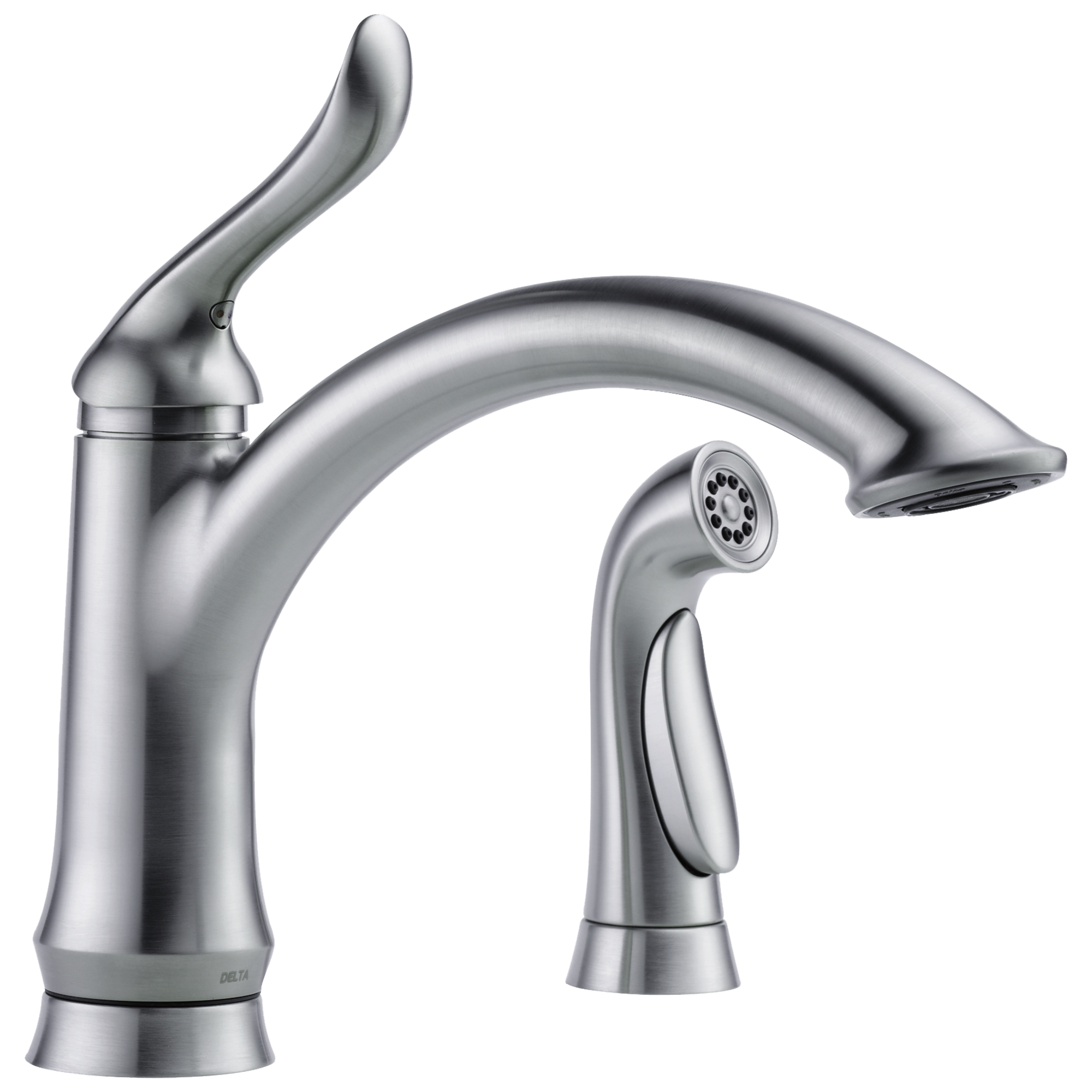 Delta 4453-AR-DST Linden Arctic Stainless Single Handle Deck-mount Kitchen Faucet ( Deck Plate Included ) ( Side Sprayer Included )