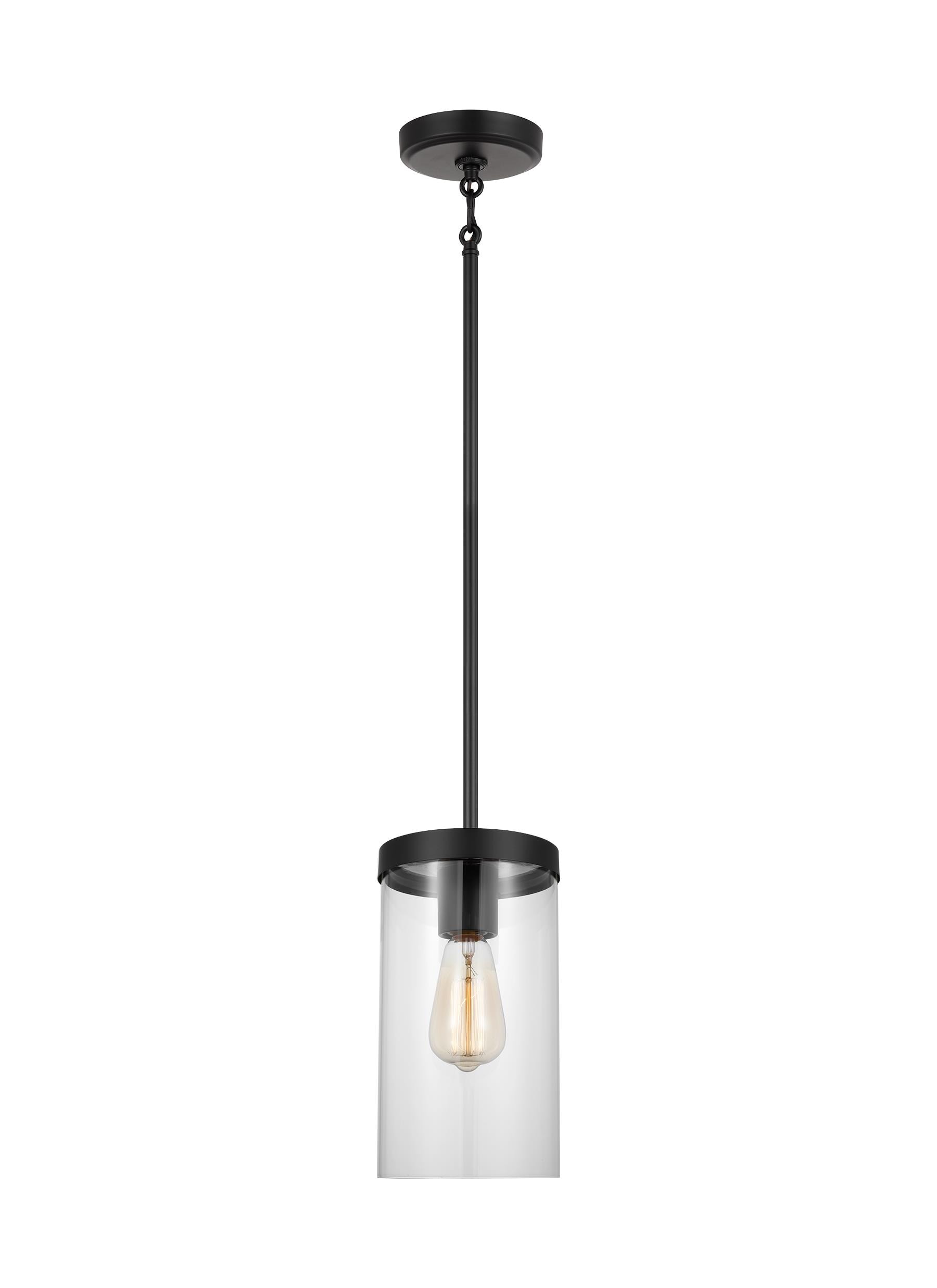 Generation Lighting 6590301-112 Zire Midnight Black Modern/contemporary Clear glass Globe Mini Hanging Pendant light