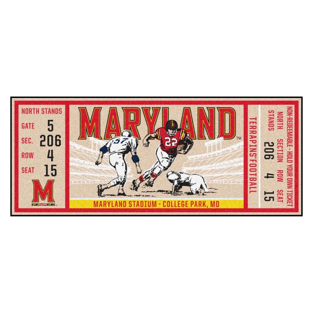 FANMATS 23161 NCAA Ticket Runner 2 x 6 (ft) Tufted Nylon Red Rectangular Indoor Runner rug