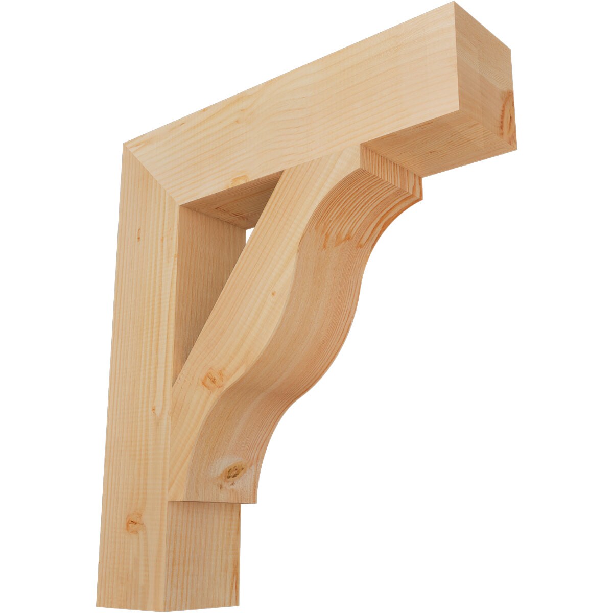 Ekena Millwork BKT06X26X30FST05SDF Funston Block Smooth 5-1/2-in x 26-in x 30-in Douglas fir Brown Wood Standard bracket