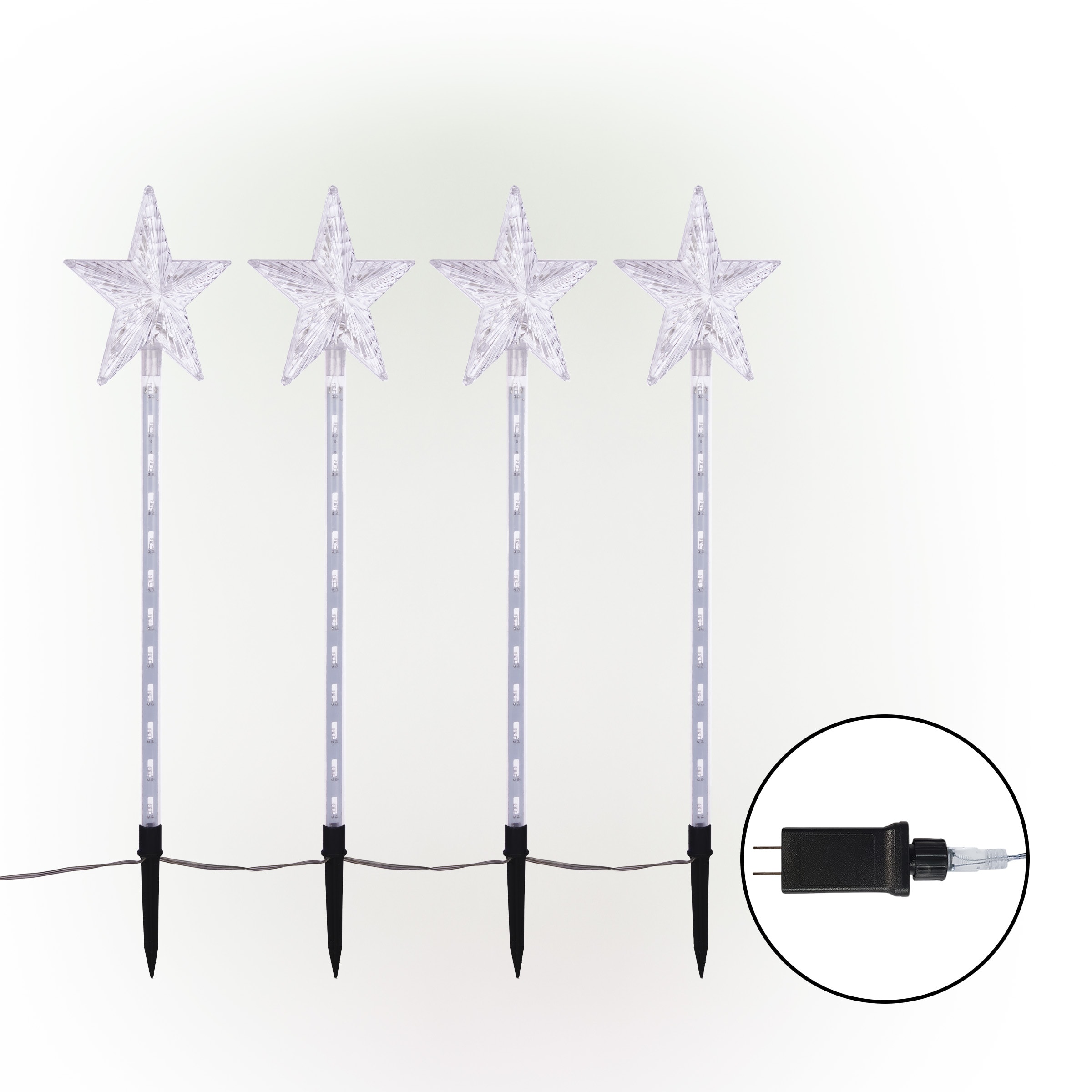Shooting Star LED Pathway Stakes, 4-Pack, Cool White