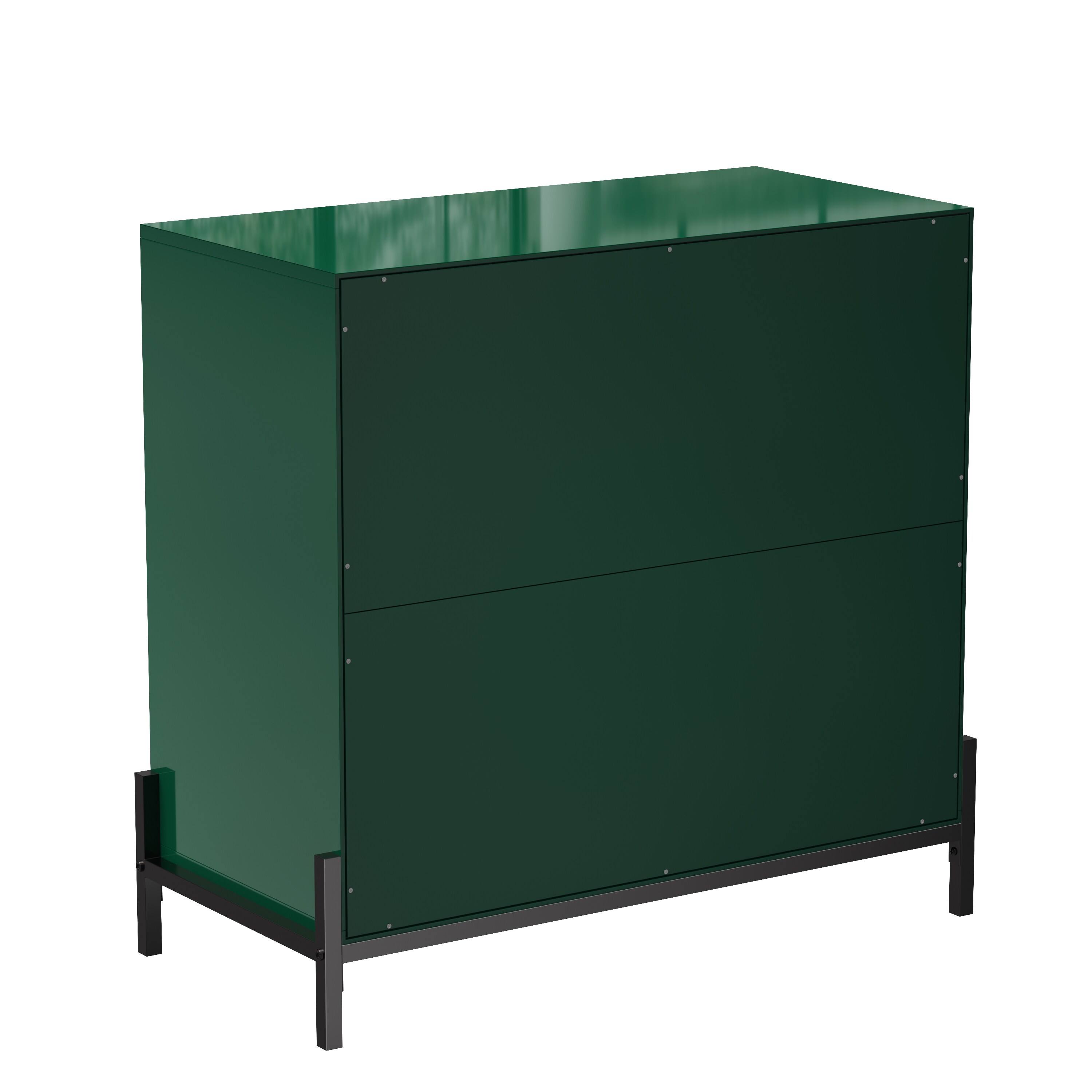 Green Glossy MDF Freestanding Accent Cabinet with Adjustable Shelving