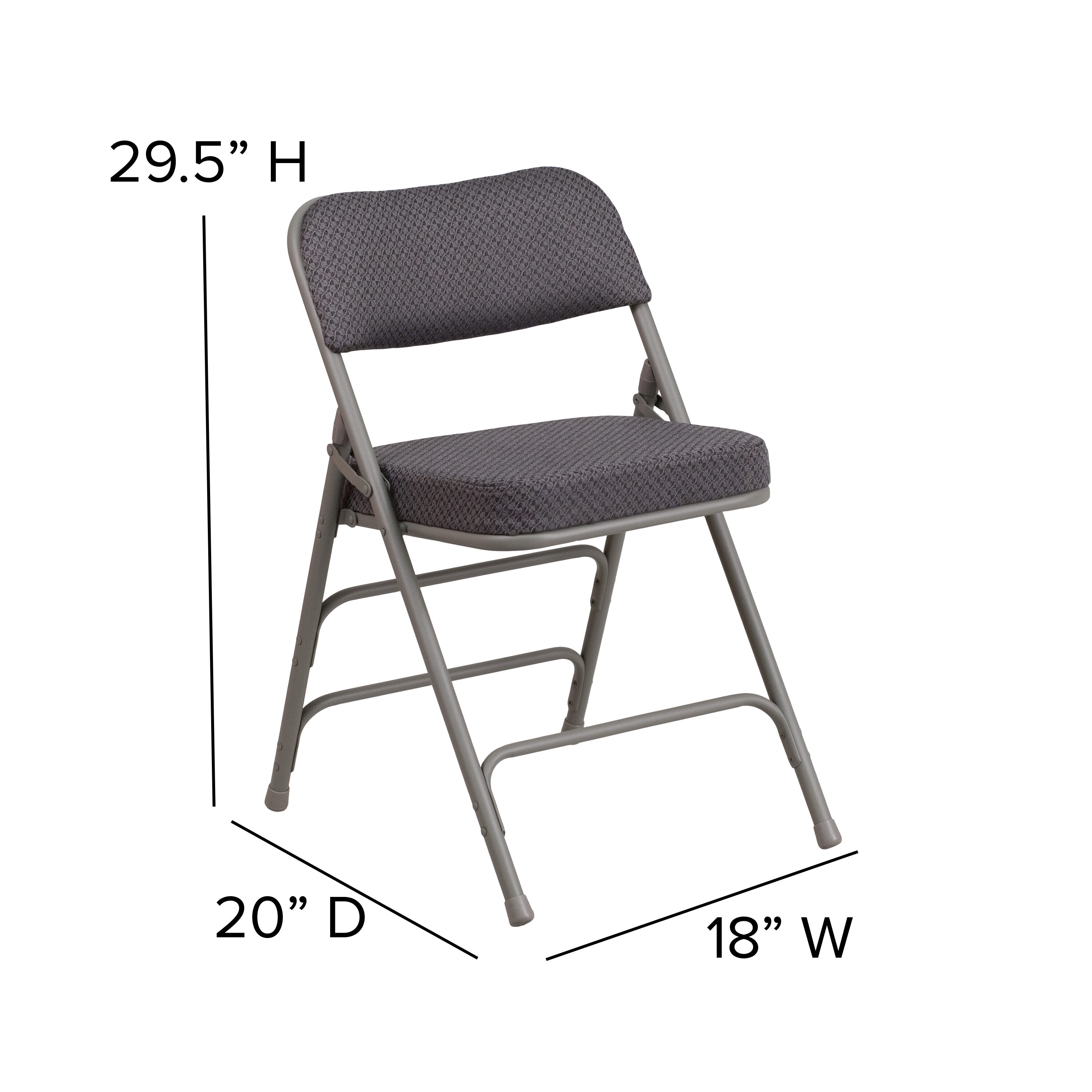 Ultra-Padded Gray Fabric Metal Folding Chair Set