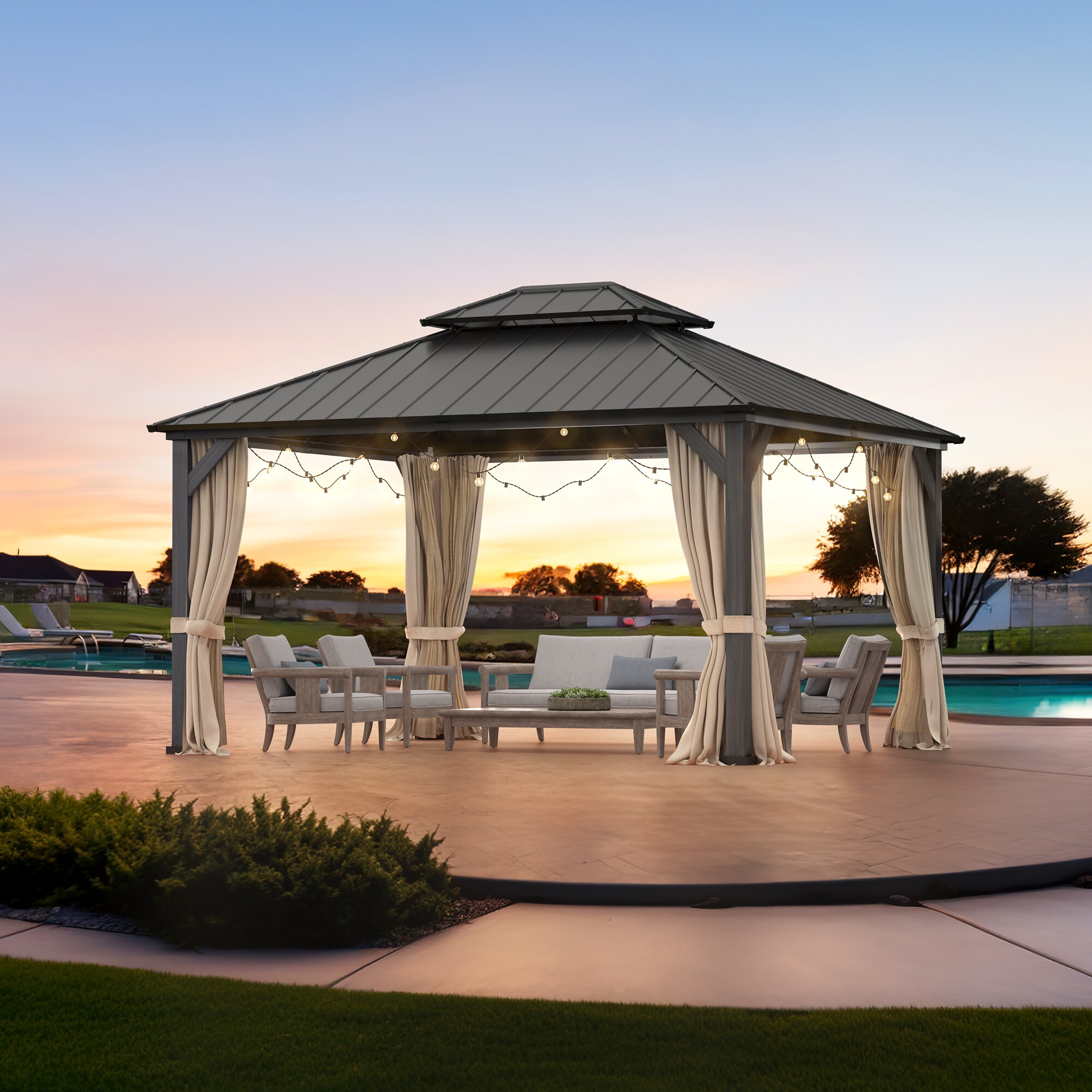 LUE BONA TL-002-2LS Wood-Resin-Gazebos - View #10