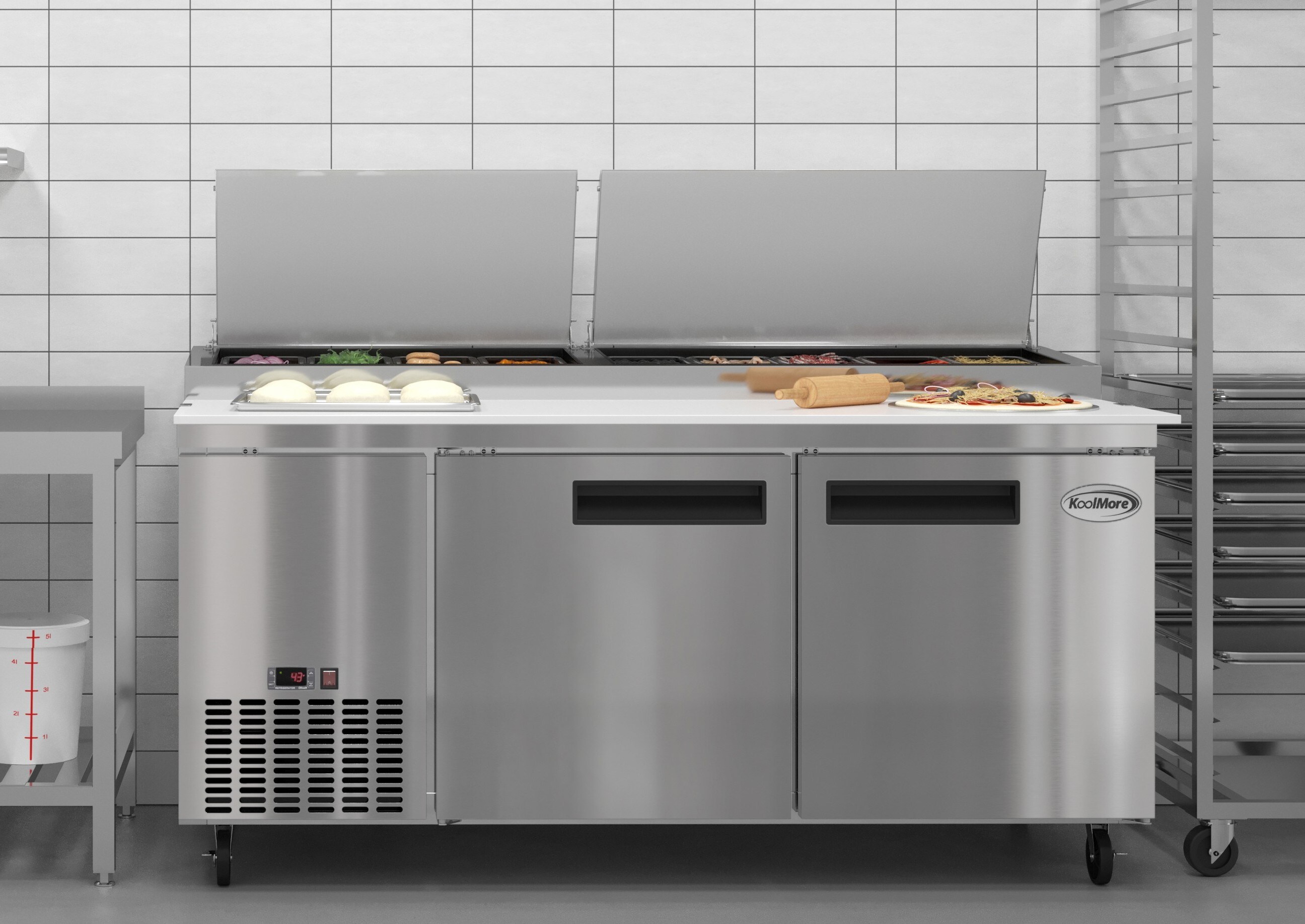 KoolMore LOW-KM-RPPSZ-5DSS Refrig-Prep-Tables - View #2