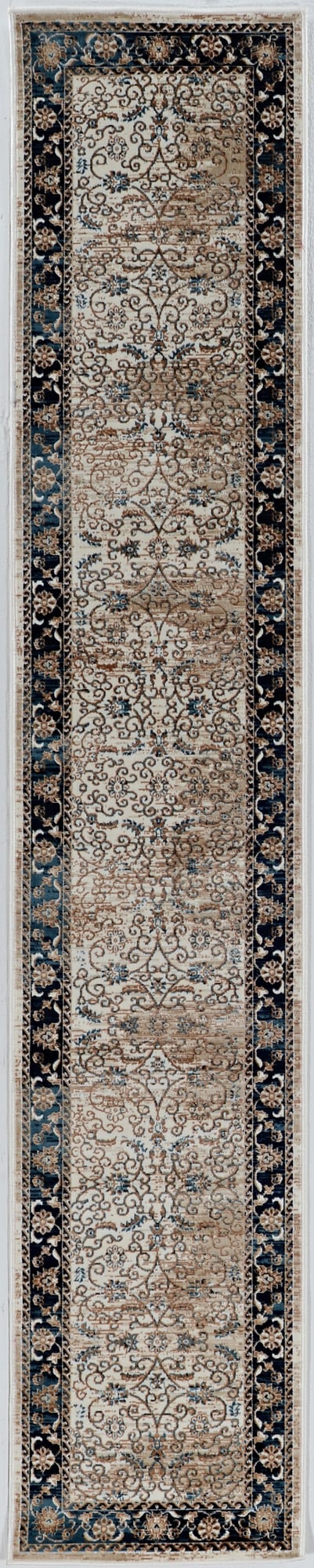 Linon RUGVT4421 Vintage 2 x 10 (ft) Loomed Polyester Navy Rectangular Indoor Distressed/Overdyed Runner rug