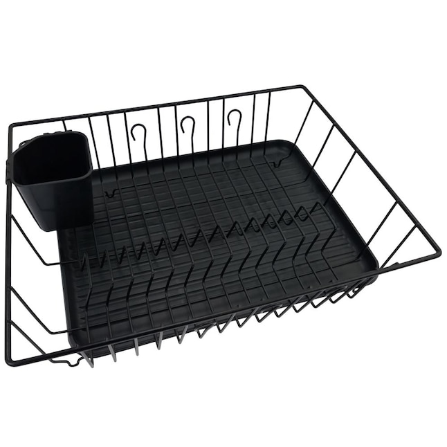 MegaChef 12-in W x 16-in L x 4-in H Metal Dish Rack in the Dish Racks &  Trays department at