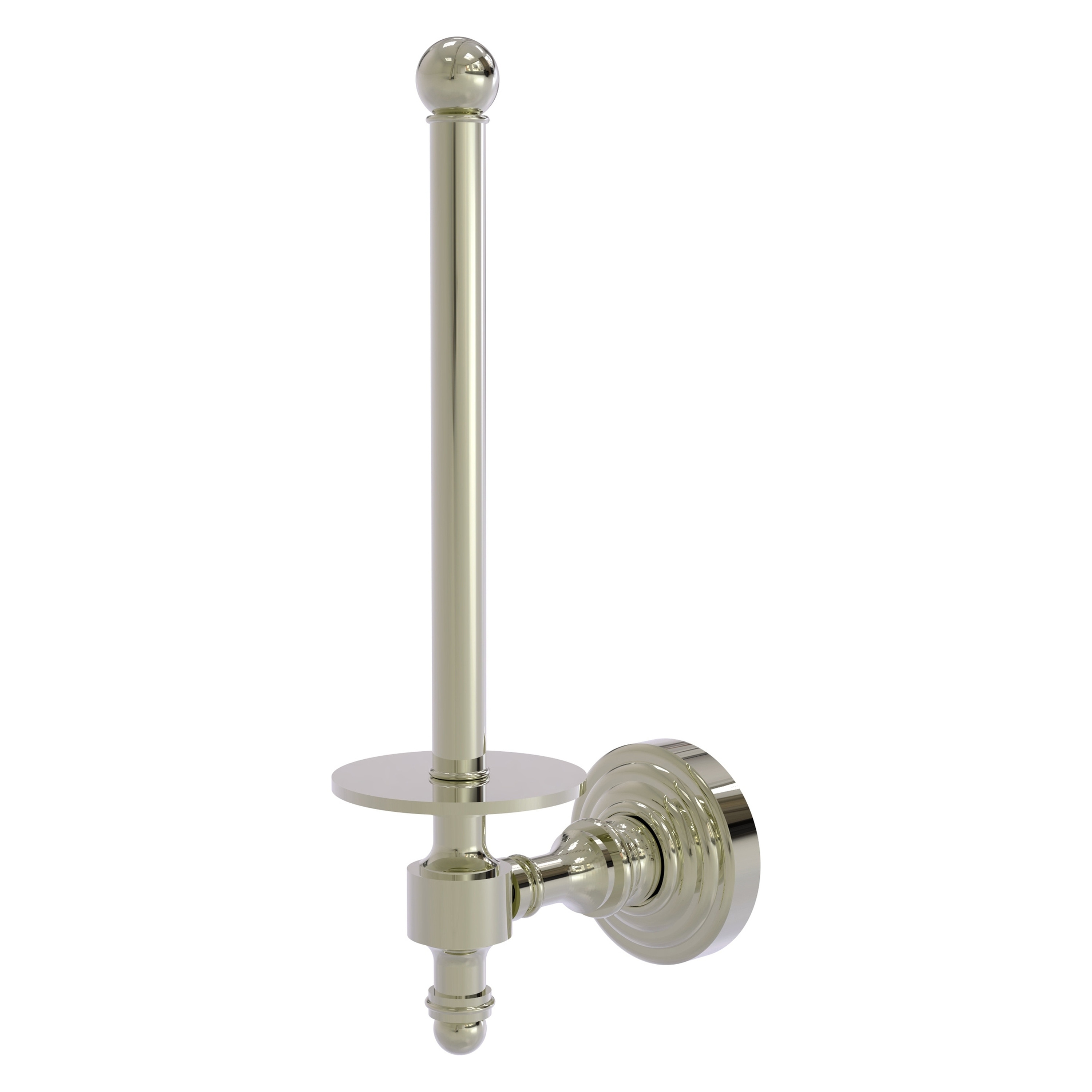 Allied Brass RW-24U-PNI Retro Wave Polished Nickel Wall mount Single post Toilet Paper Holder 1 -Rolls with Storage