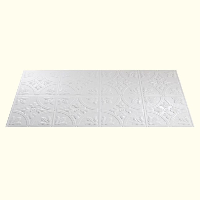 Dimensions 48-in x 24-in Matte White Metal/Tin Surface-Mount Acoustic Ceiling TIles Dimensions 48-in x 24-in Matte White Metal/Tin Surface-Mount Acoustic Ceiling TIles