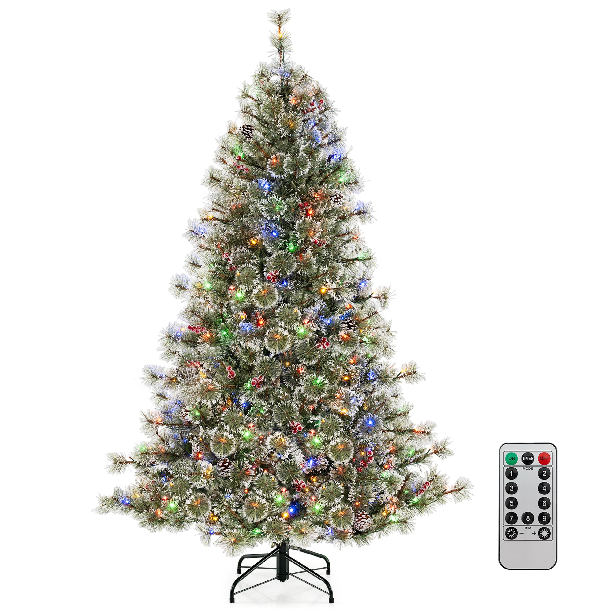 Costway  6 FT Artificial Christmas Tree with  360° Quick Power Connector 598 Pine Needles